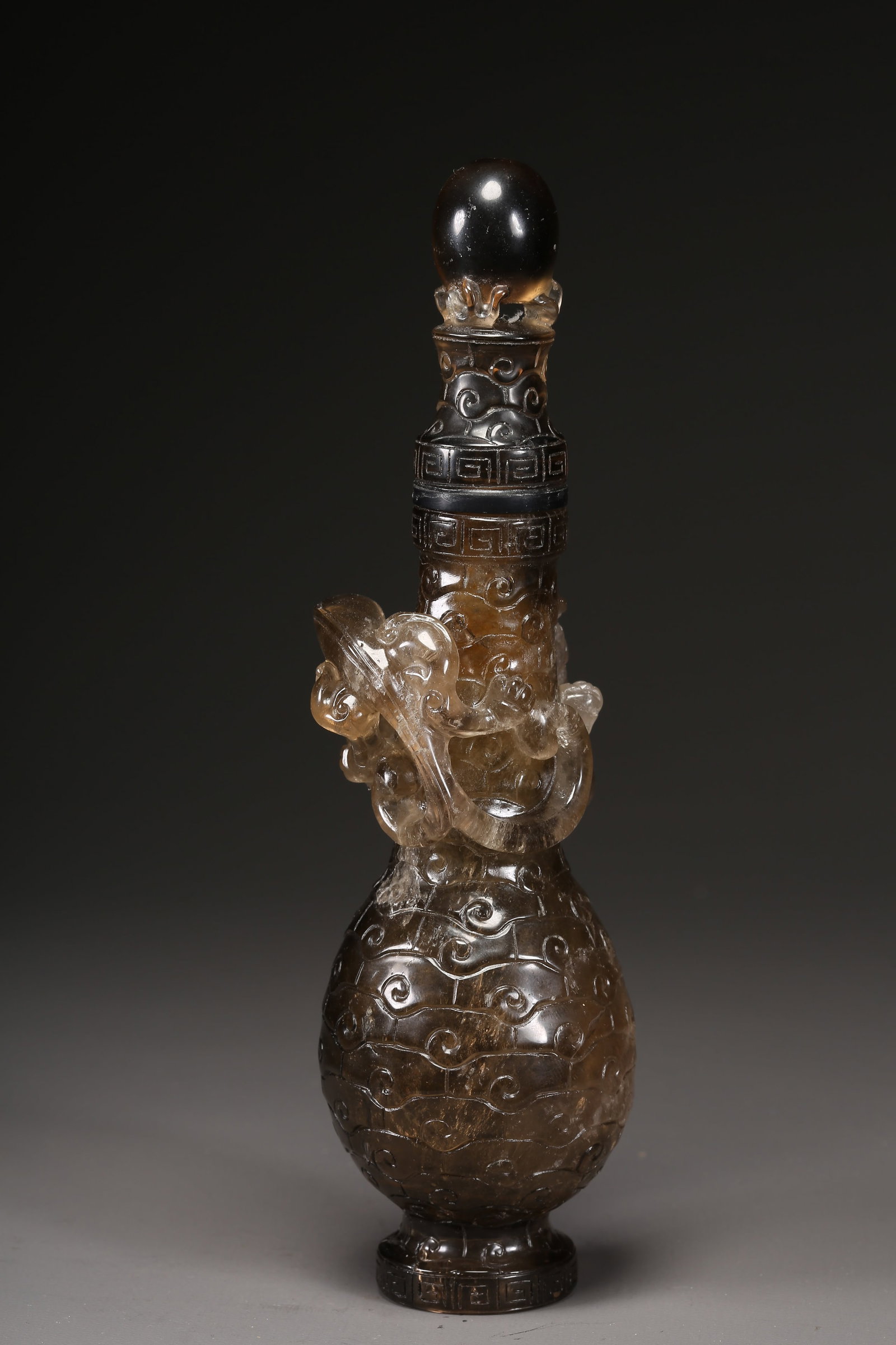 A CRYSTAL DRAGON PATTERN VASE - 7