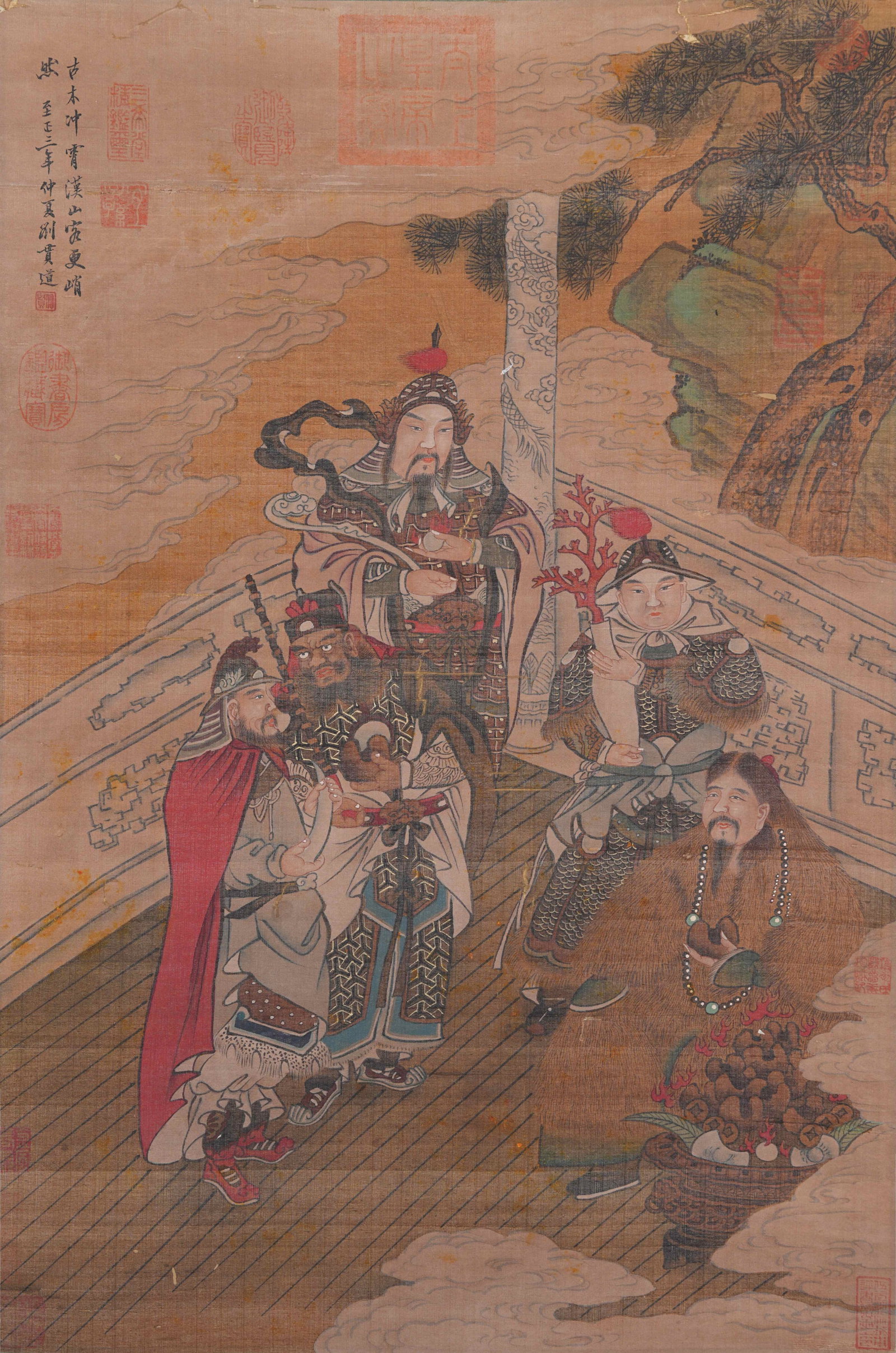 A IMMORTAL PAINTING ON SILK BY LIU GUANDAO.劉貫道: Immortal Painting on Silk by Liu Guandao.劉貫道