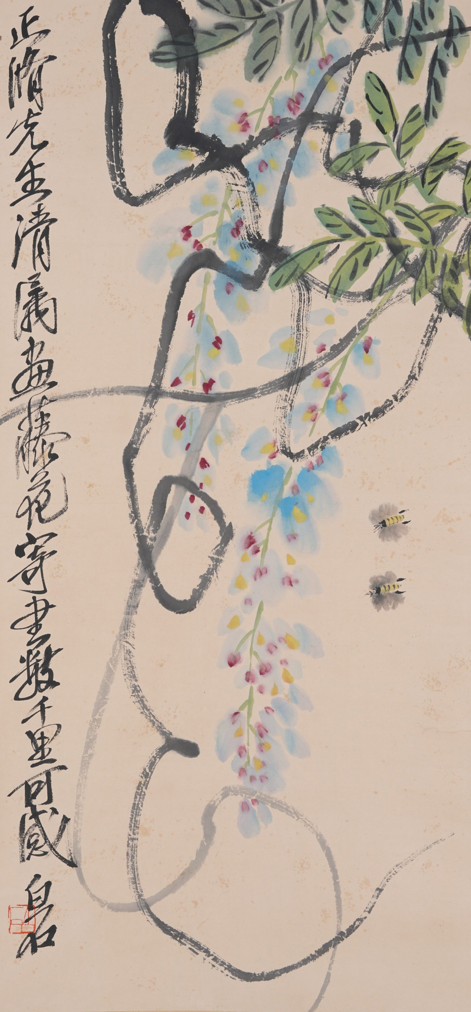 A FLOWER PAINTING ON PAPER BY QI BAISHI.齊白石 (1 of 10)