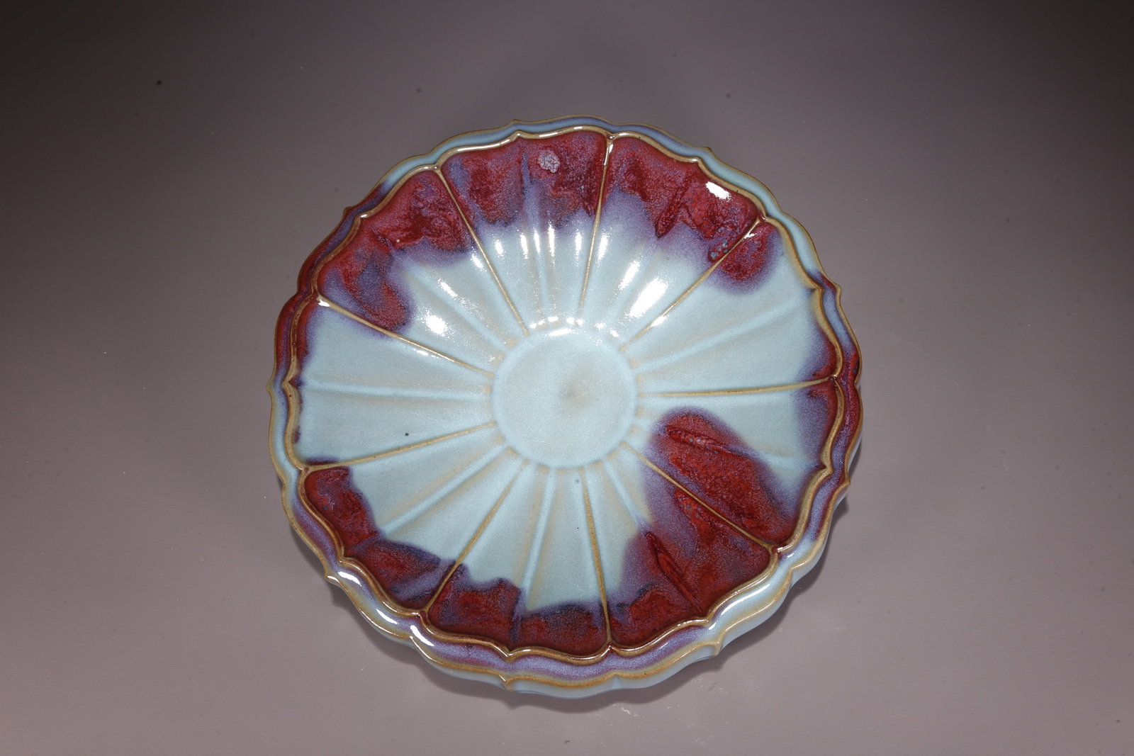 A JUN WARE LOBED WASHER - 6