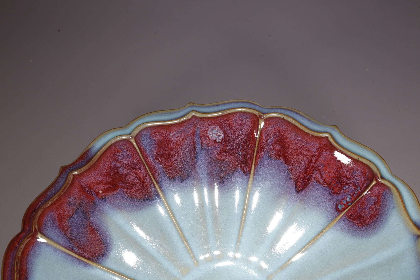 A JUN WARE LOBED WASHER - 7