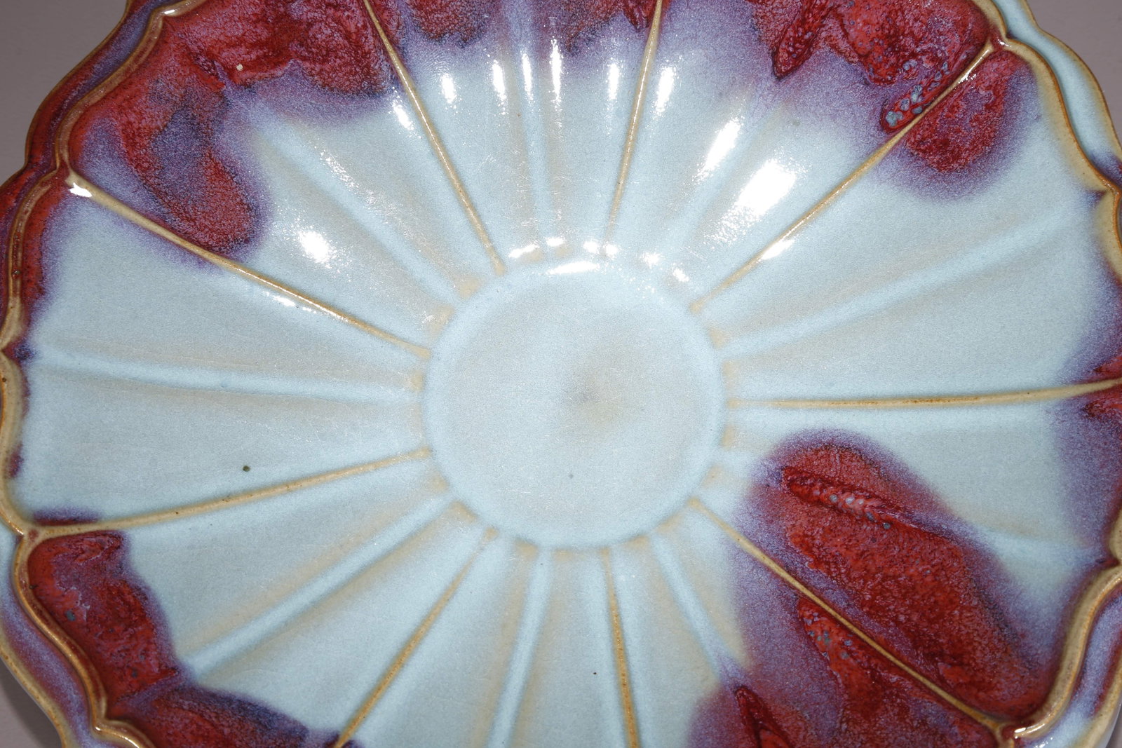 A JUN WARE LOBED WASHER - 8