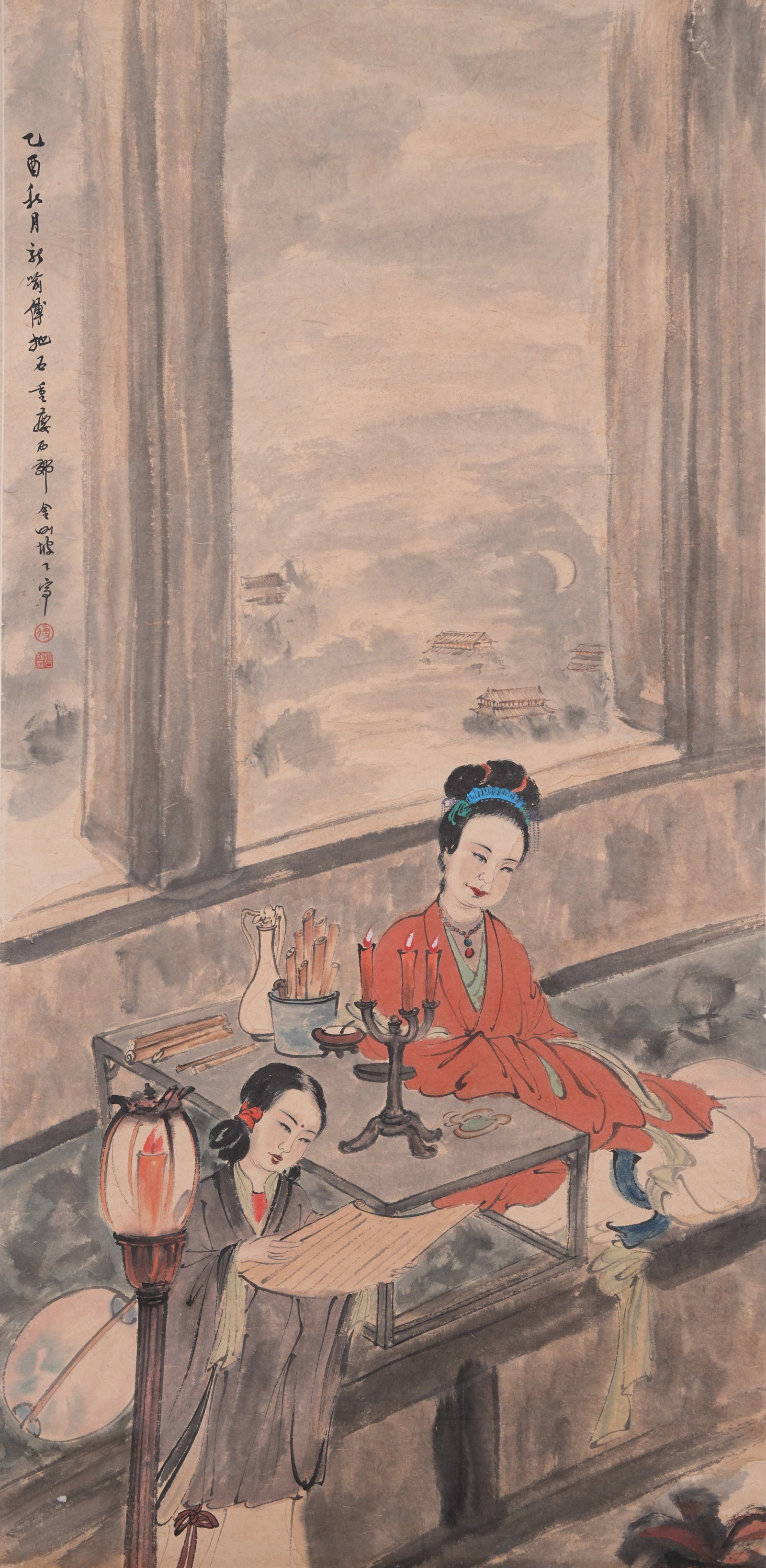 A FIGURE PAINTING ON PAPER BY FU BAOSHI.傅抱石 (1 of 10)