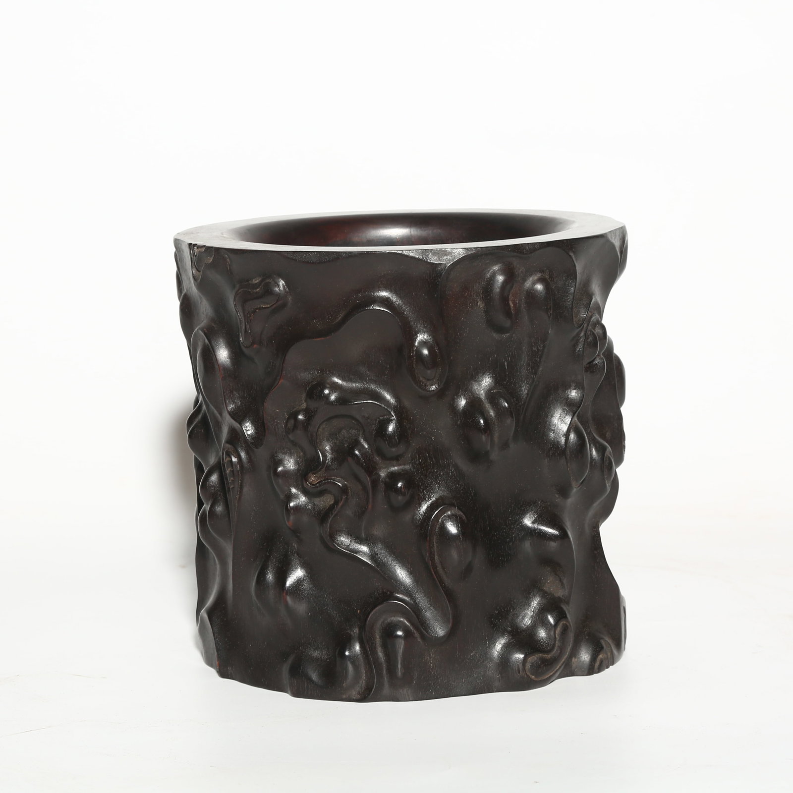 A ZITAN BURL BRUSH POT (1 of 9)