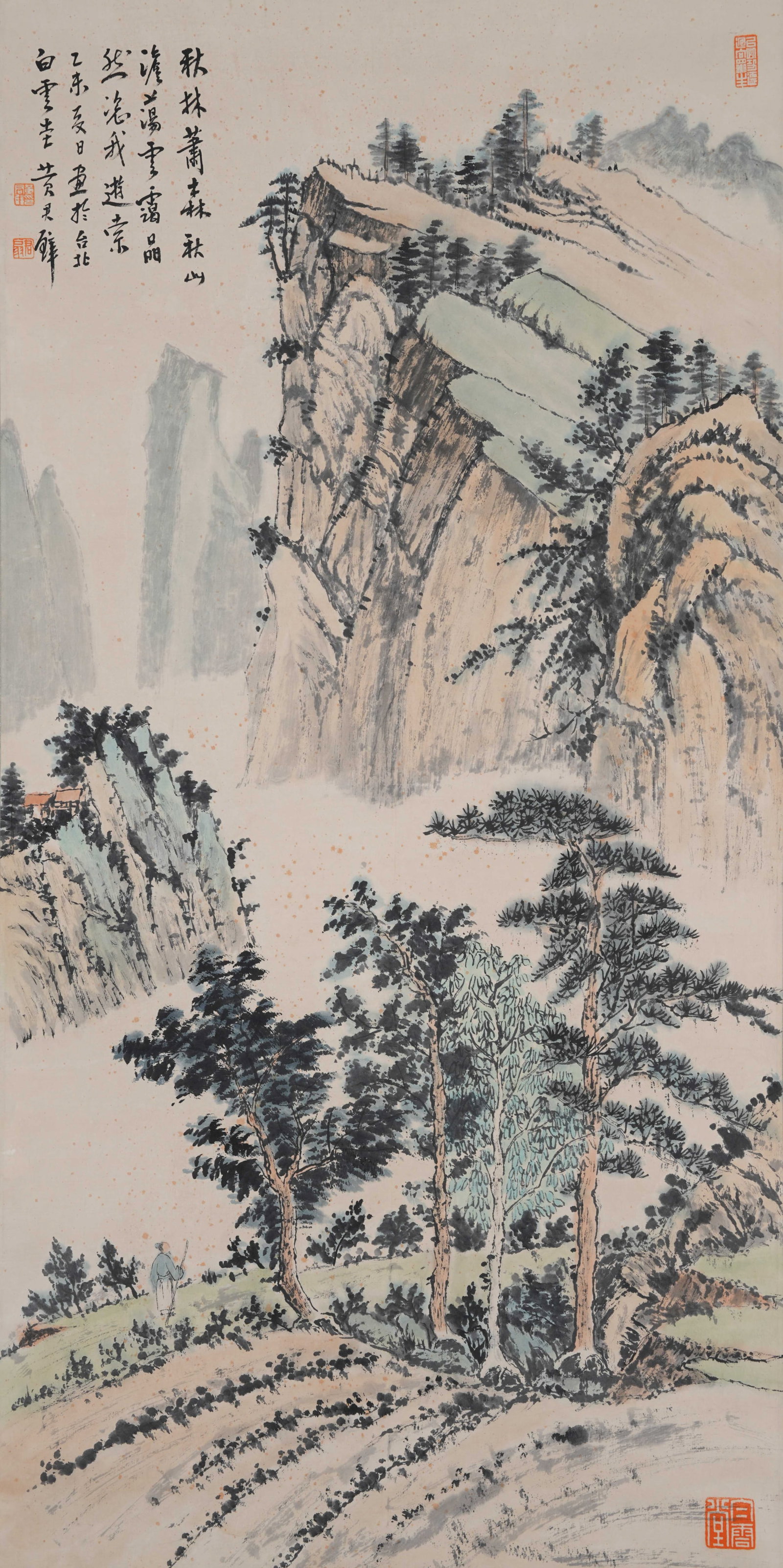 A LANDSCAPE PAINTING ON PAPER BY HUANG JUNBI.黃君璧 (1 of 8)
