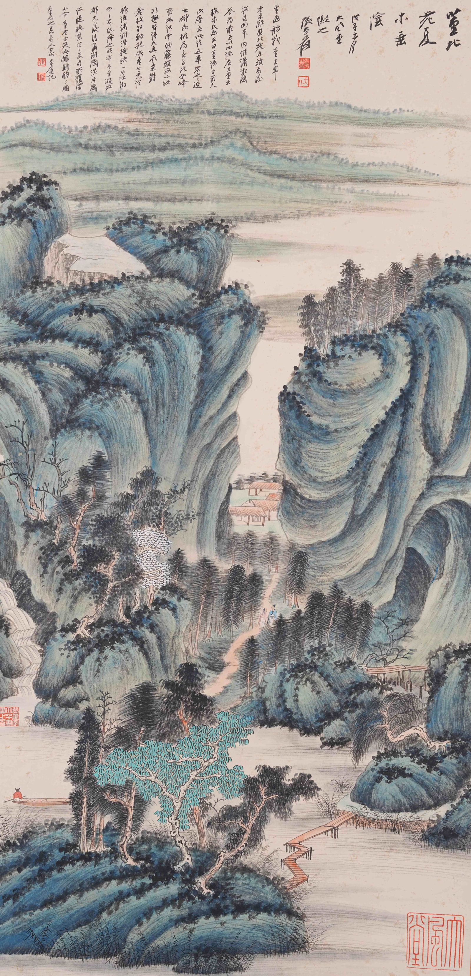 A LANDSCAPE PAINTING ON PAPER BY ZHANG DAQIAN.張大千 (1 of 13)