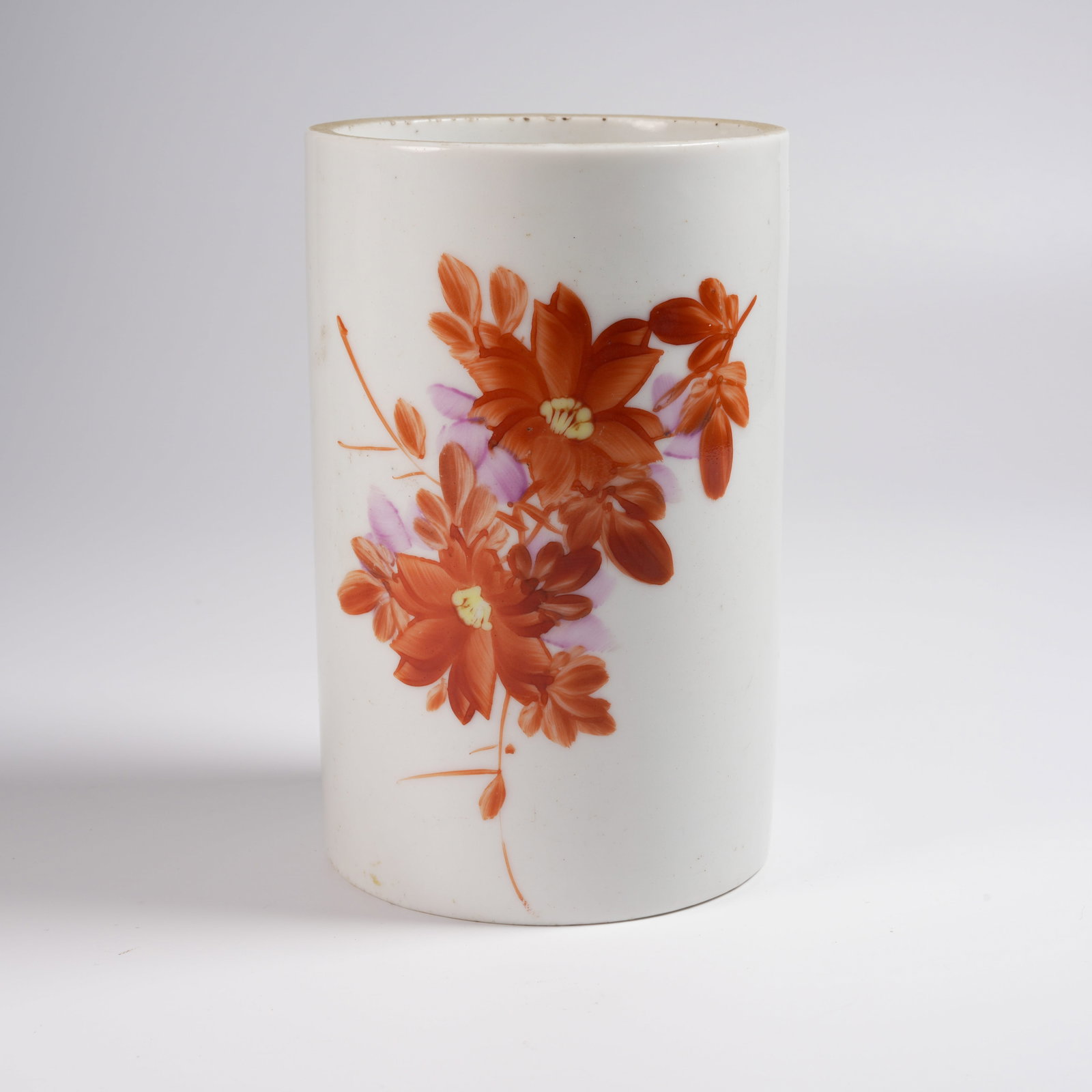 A IRON-RED FLORAL MOTIF BRUSH POT (1 of 9)