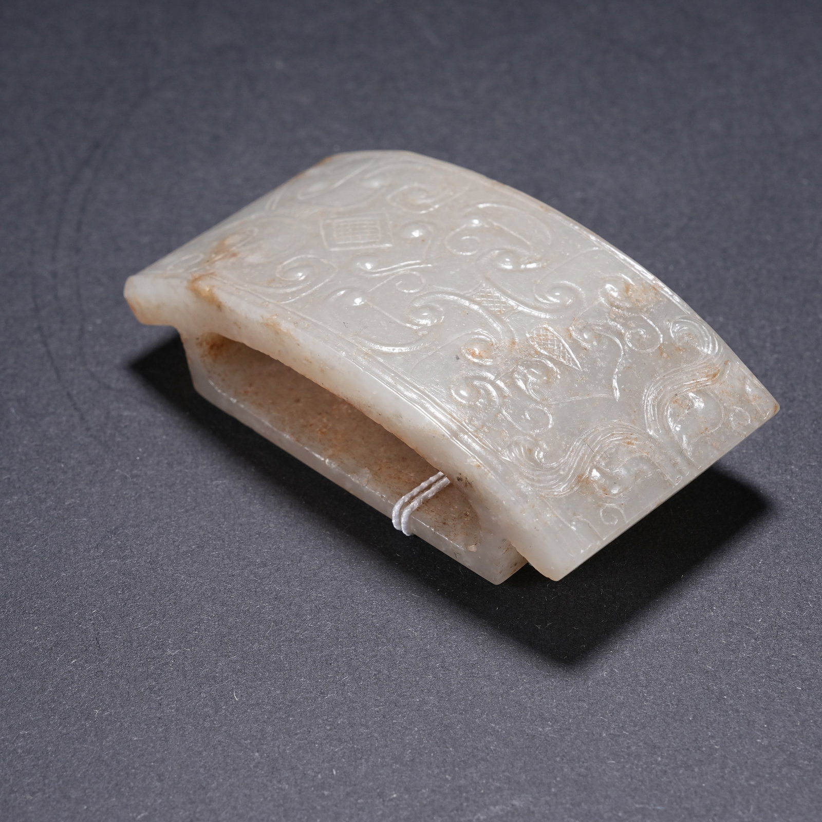 A ARCHAIC JADE SWORD FITTING: Archaic Jade Sword Fitting