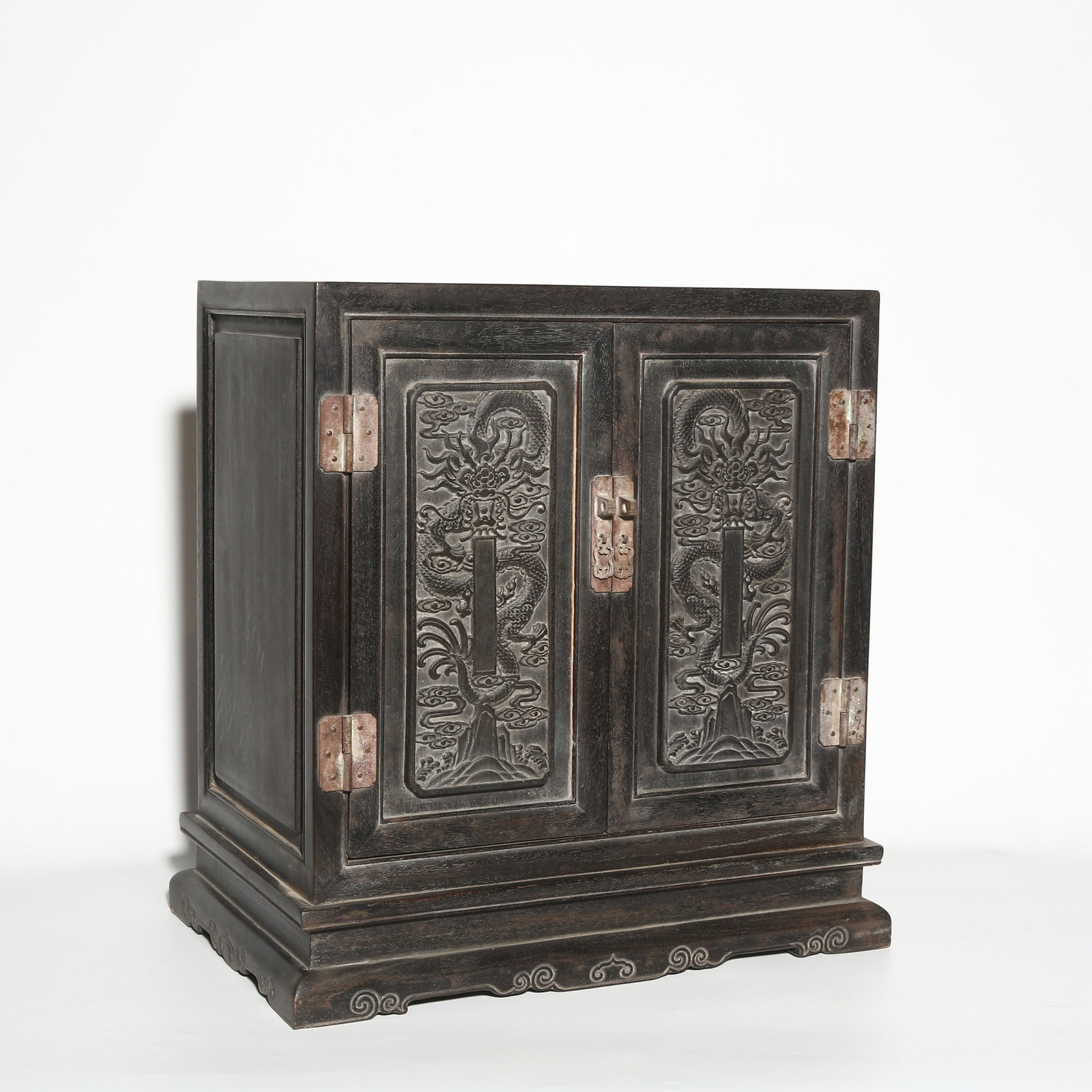 A ZITAN SMALL CABINET WITH JIANGYA SEA DRAGON PATTERN (1 of 7)