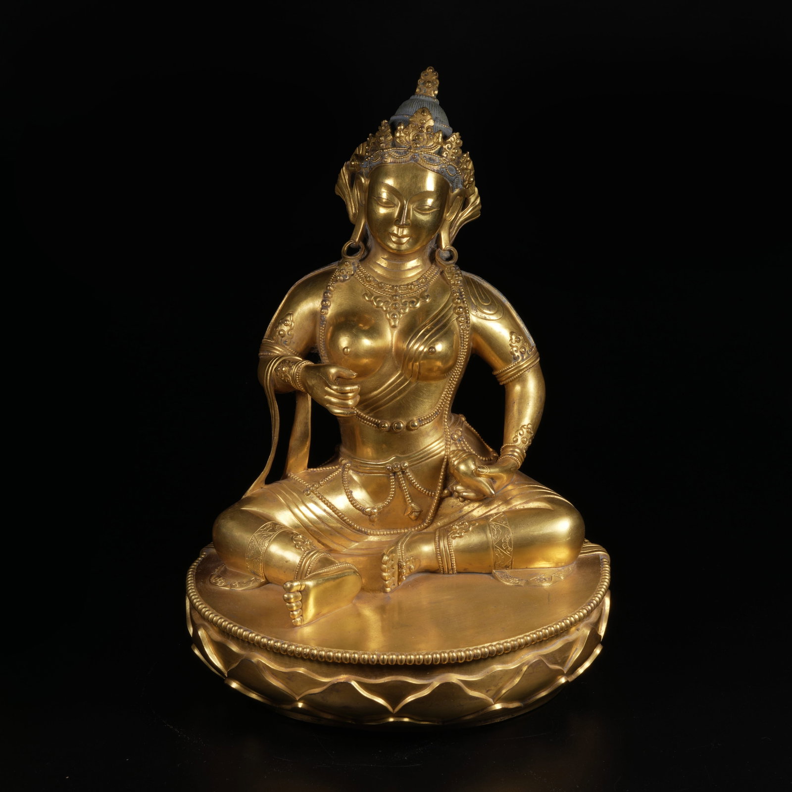 A GILT-BRONZE MINGFEI (IMPERIAL CONSORT) STATUE (1 of 8)