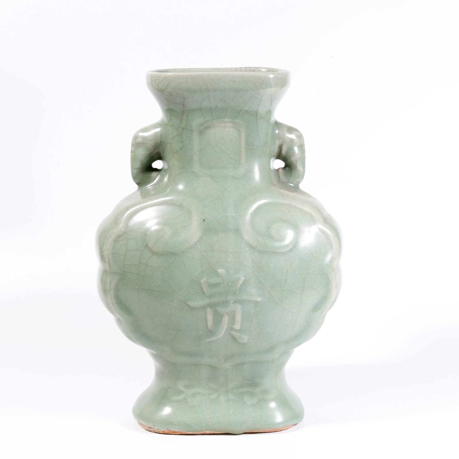 A DOUBLE ELEPHANT-HANDLED VASE FROM LONGQUAN KILN (1 of 8)