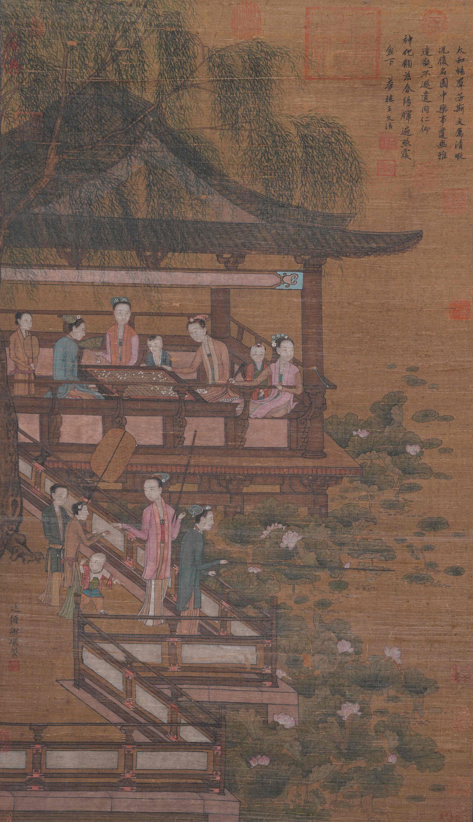 A FIGURE PAINTING ON SILK BY XIE HUAN.謝環: Figure Painting on Silk by Xie Huan.謝環