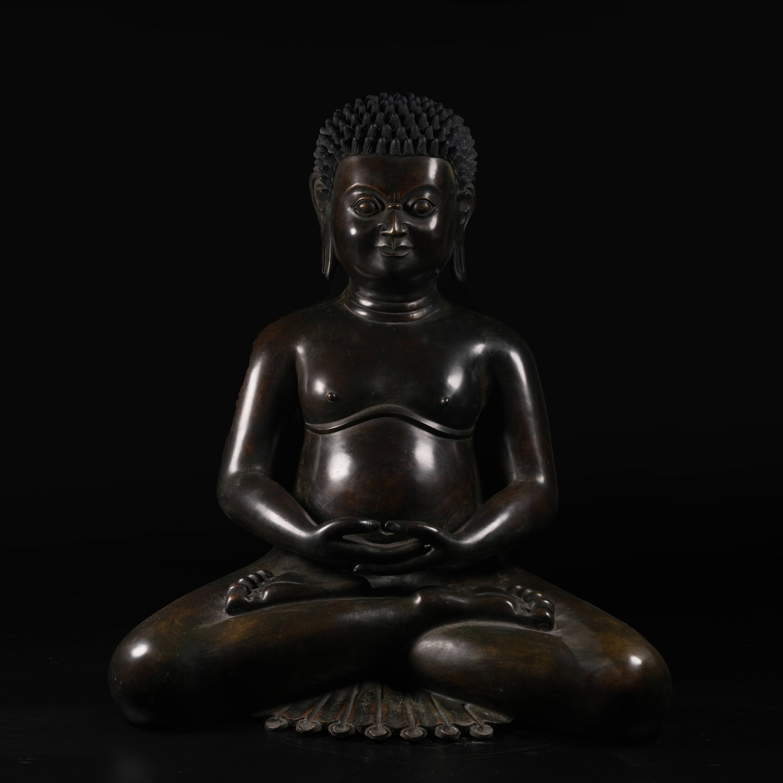 A BRONZE YOGI STATUE (1 of 9)