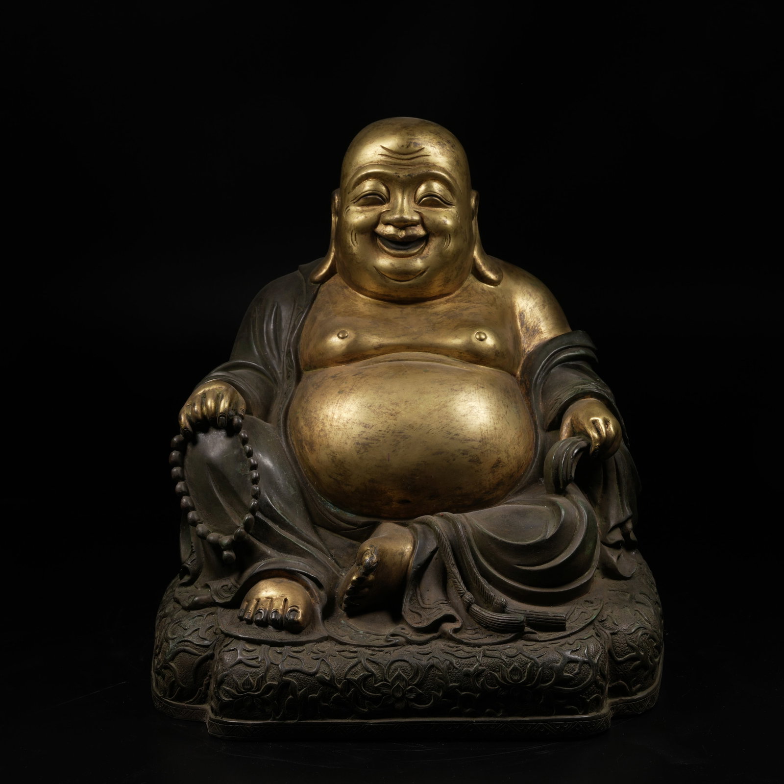 A GILT-BRONZE MAITREYA BUDDHA STATUE (1 of 9)