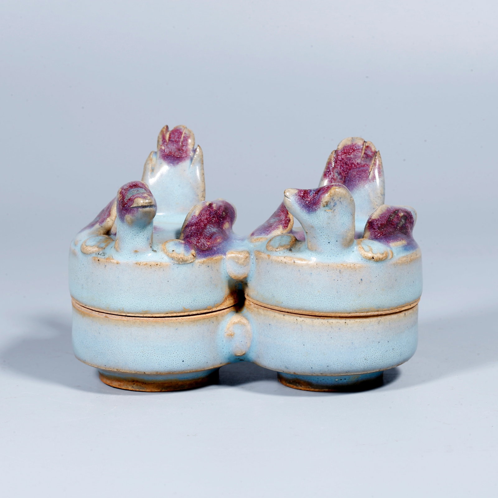 A JUN WARE GOOSE-SHAPED LIDDED BOX (1 of 10)