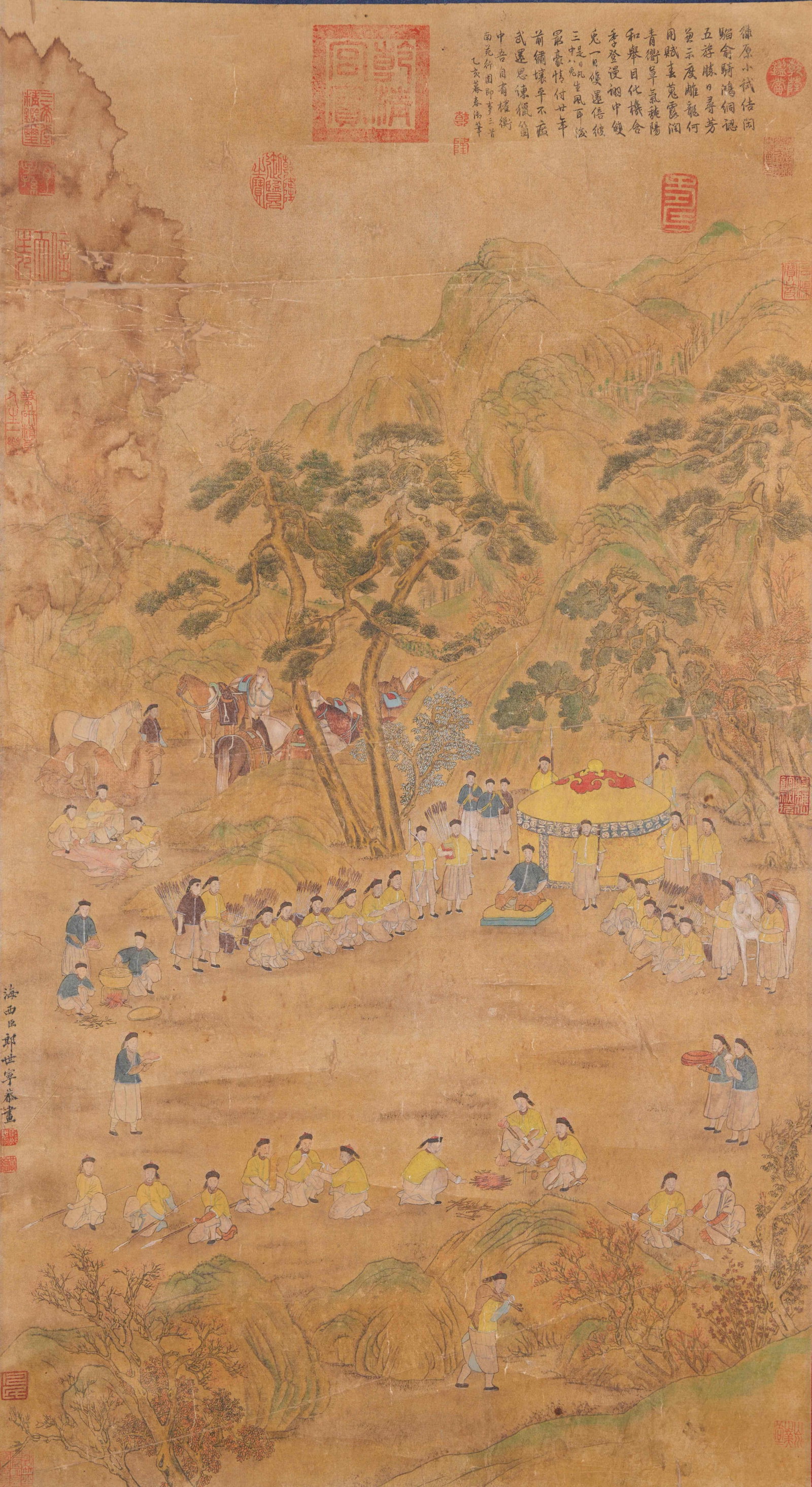 A FIGURE PAINTING ON SILK BY GIUSEPPE CASTIGLIONE.郎世寧 (1 of 12)