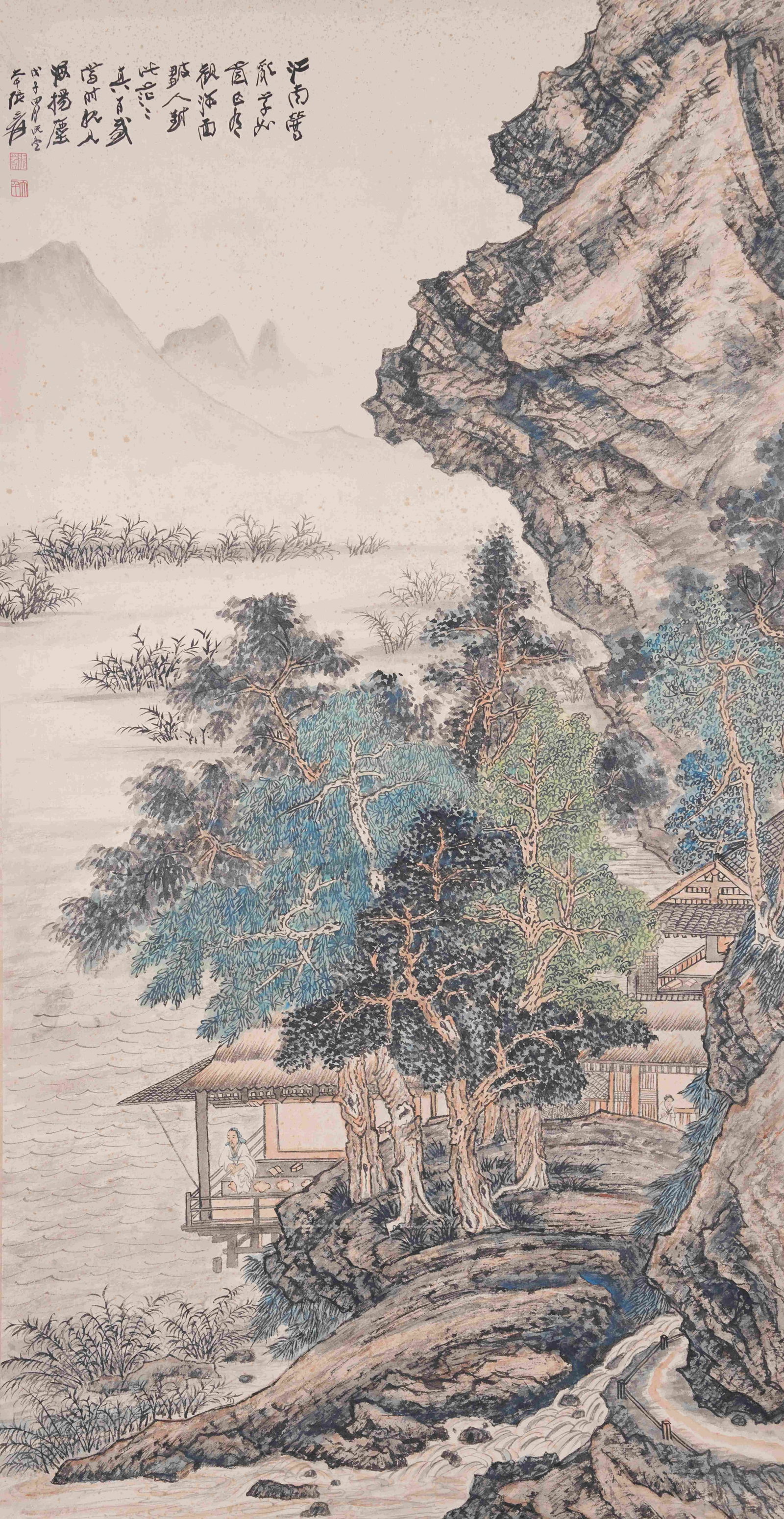 A LANDSCAPE PAINTING ON PAPER BY ZHANG DAQIAN.張大千 (1 of 11)