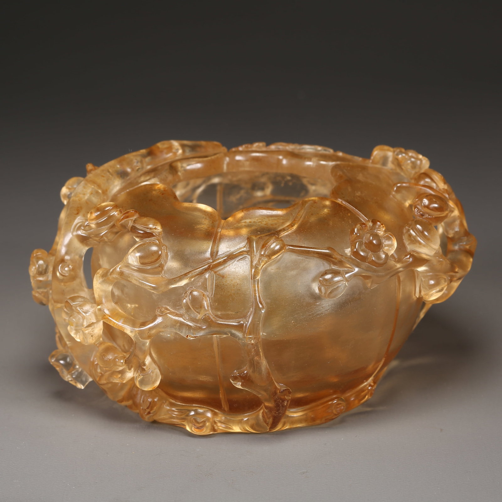 A CRYSTAL PLUM BLOSSOM PATTERN BRUSH WASHER (1 of 8)