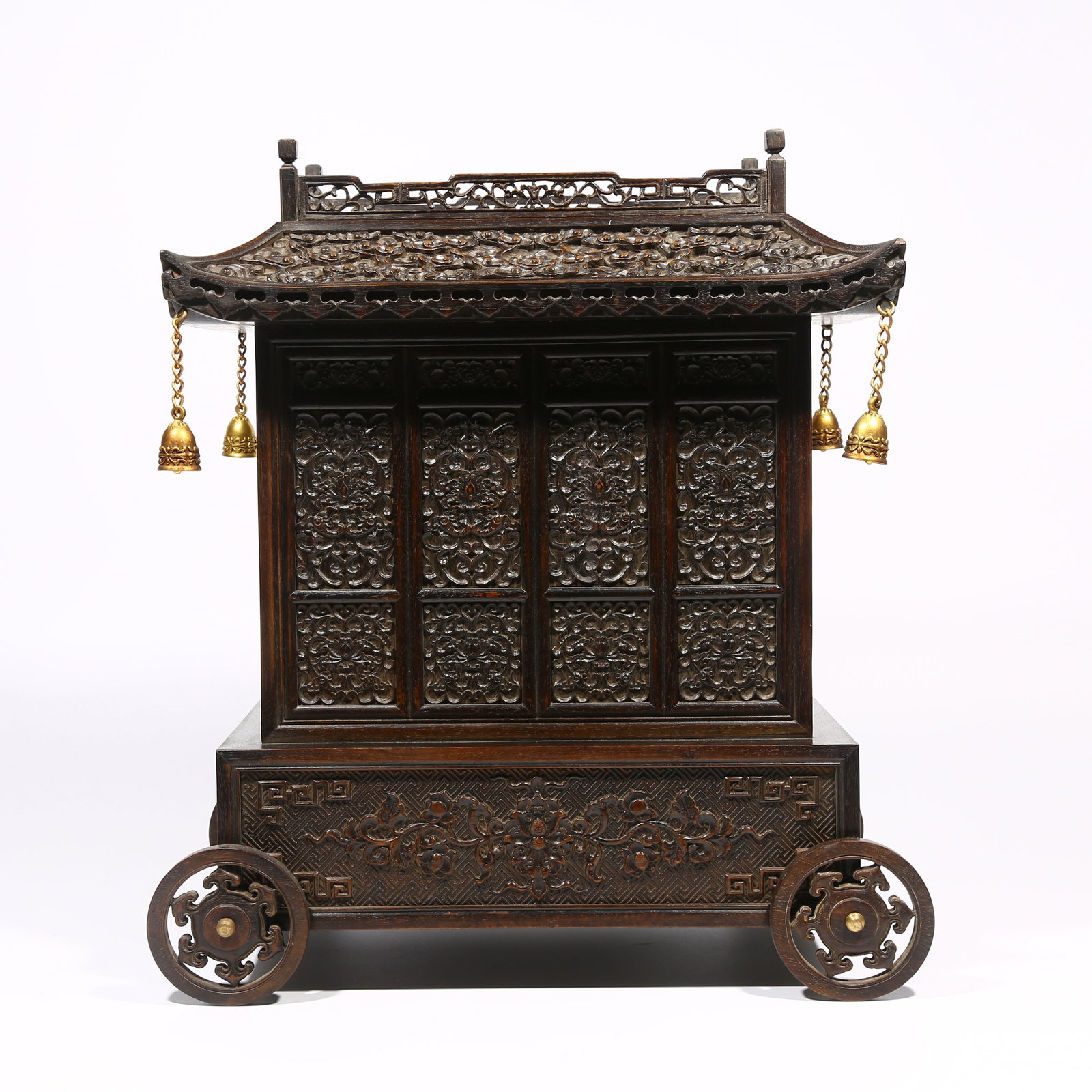 A ZITAN WOOD BOX IN THE FORM OF A DRESSING CASE (1 of 9)