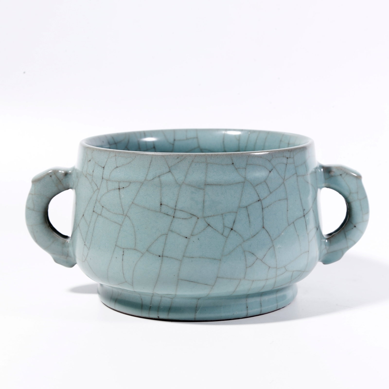 A DOUBLE-HANDLED INCENSE BURNER FROM GUAN KILN (1 of 9)