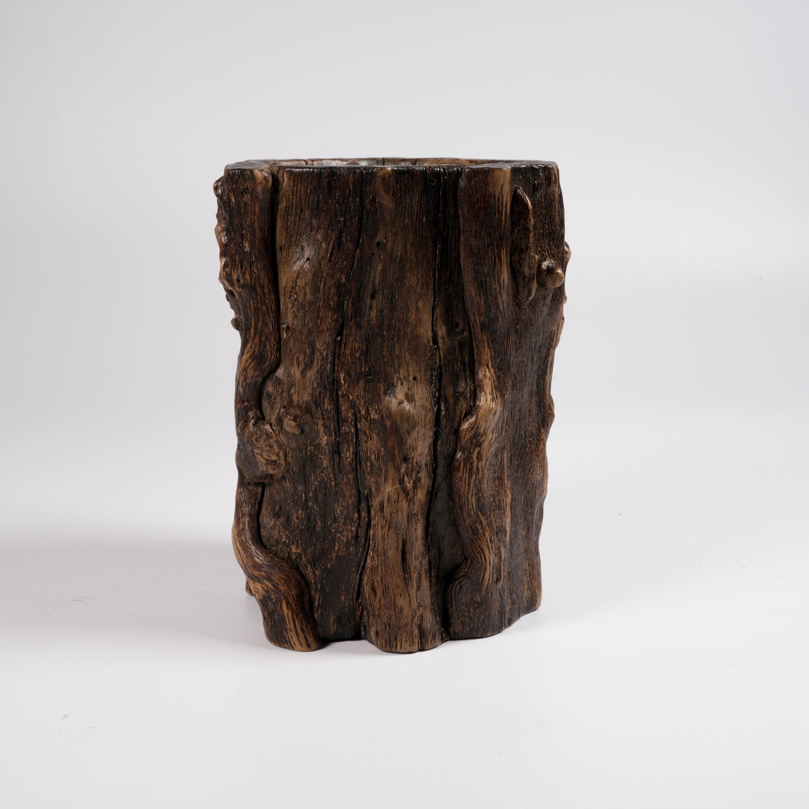 A QI'NAN AGARWOOD BURL BRUSH POT (1 of 9)