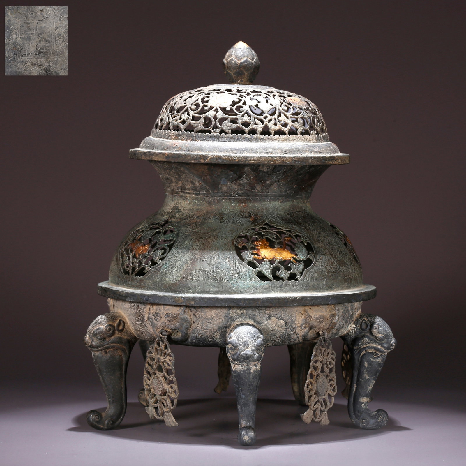 A SILVER INCENSE BURNER (1 of 12)