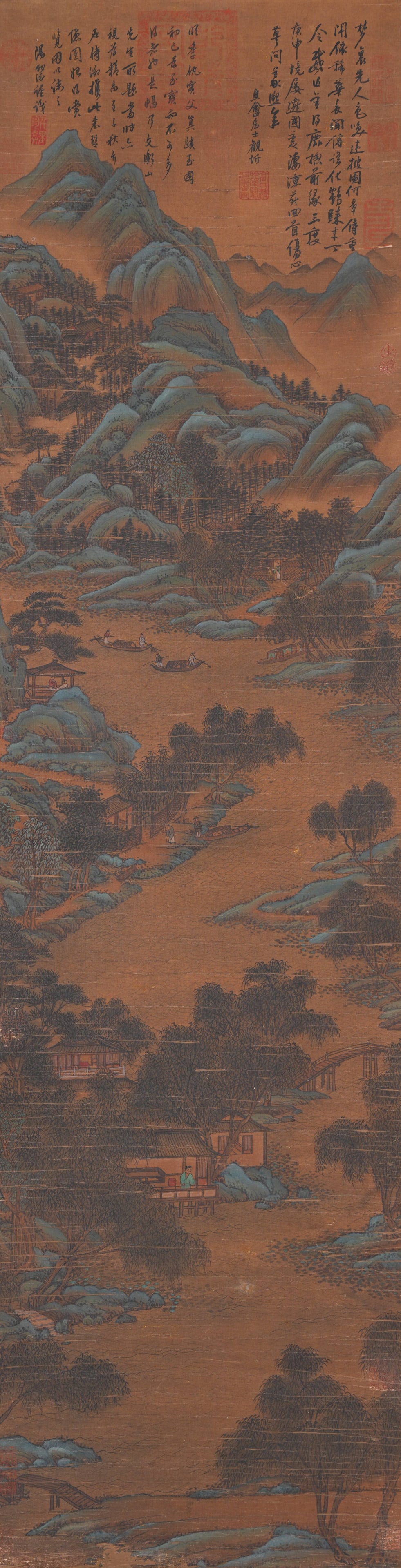 A LANDSCAPE PAINTING ON SILK BY QIU YING.仇英 (1 of 14)