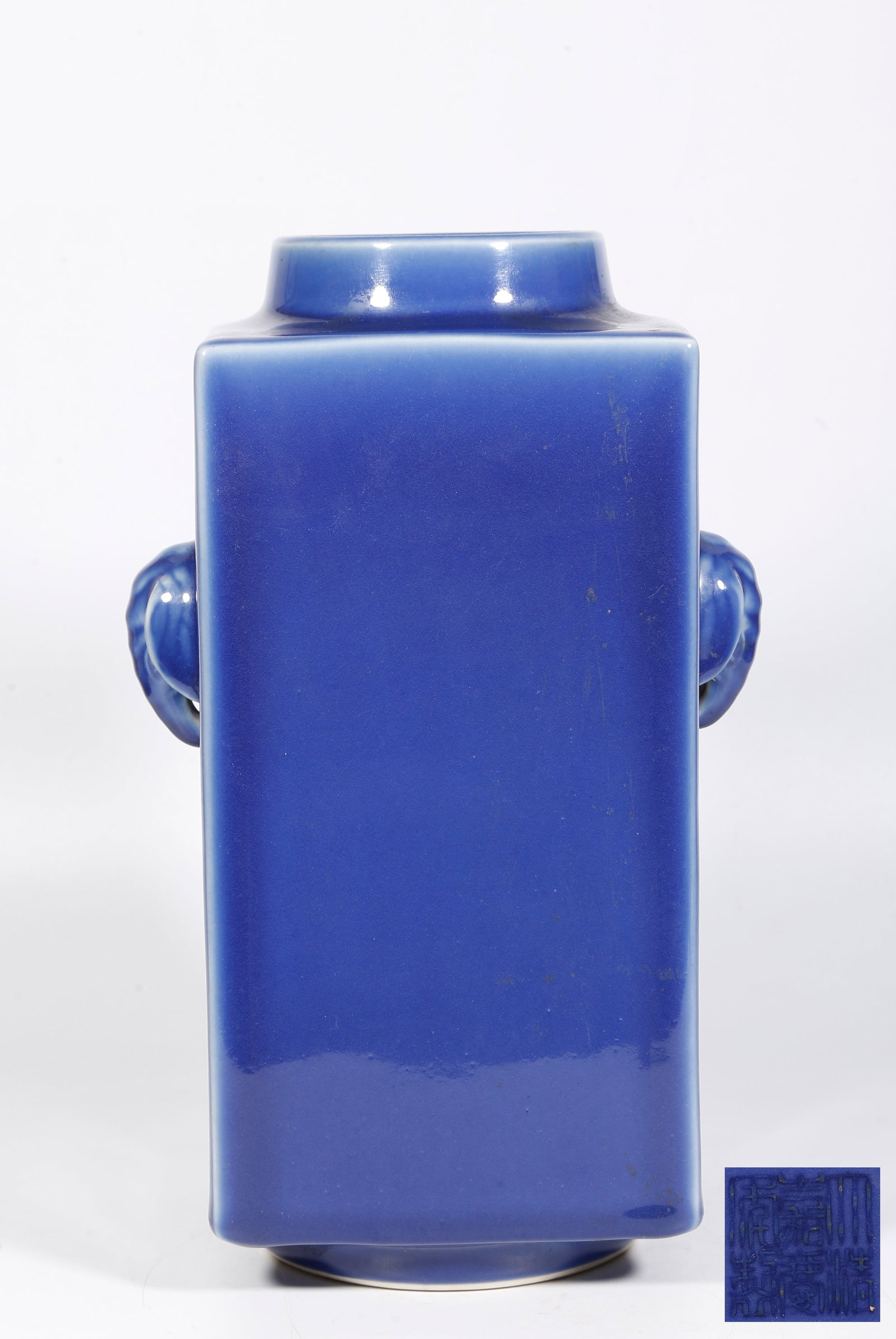 A JI BLUE GLAZE CONG-STYLE VASE WITH ELEPHANT EARS (1 of 9)