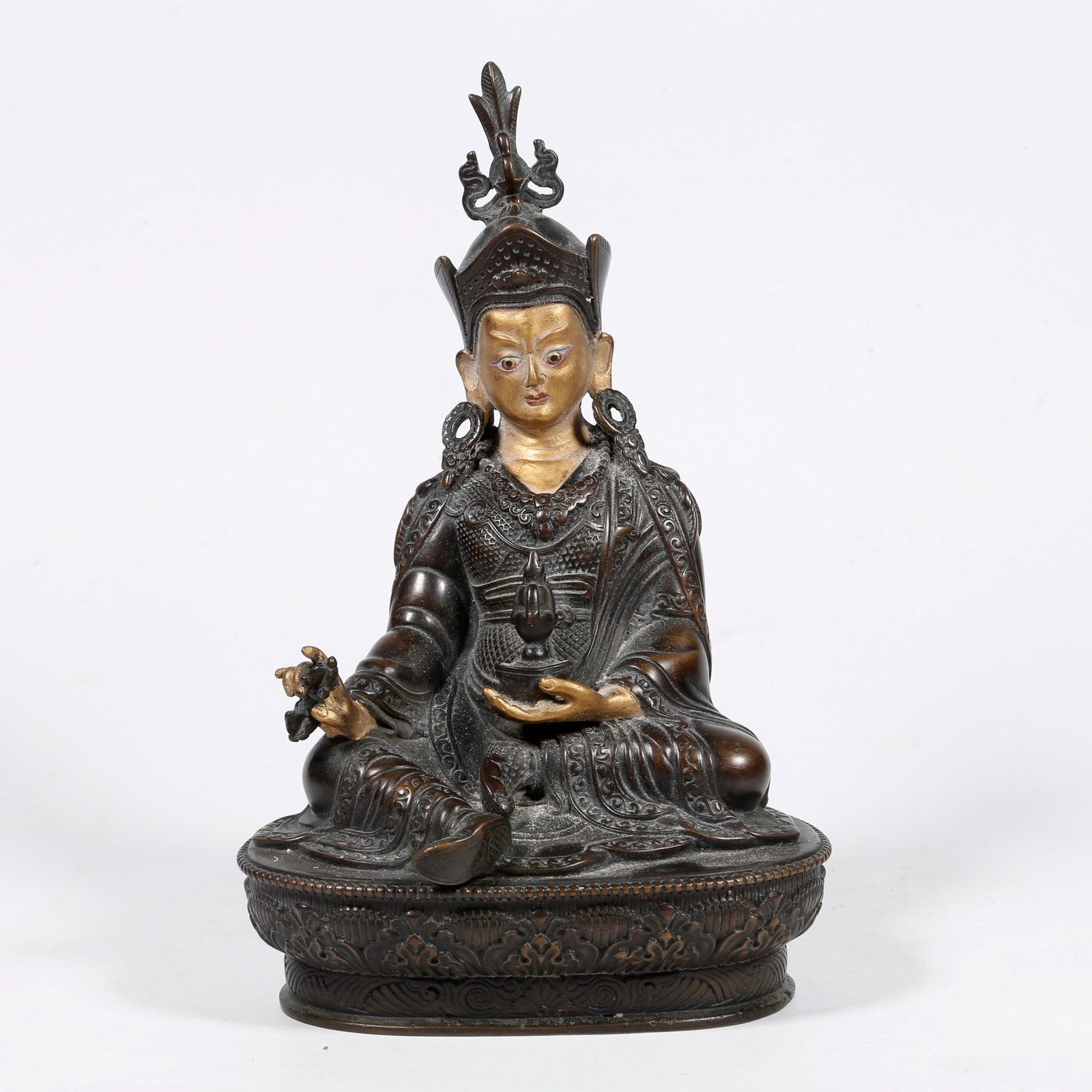 A GILT-BRONZE BUDDHA STATUE (PARTIALLY GILDED) (1 of 9)