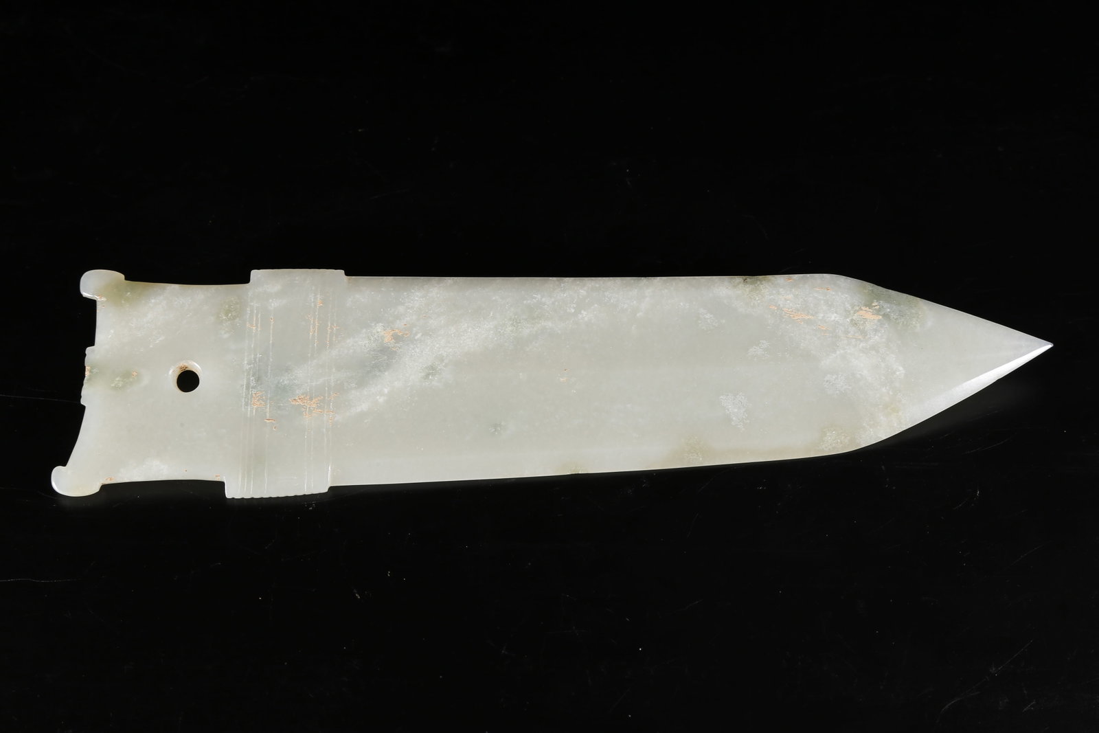 A NEPHRITE JADE GE DAGGER - 10