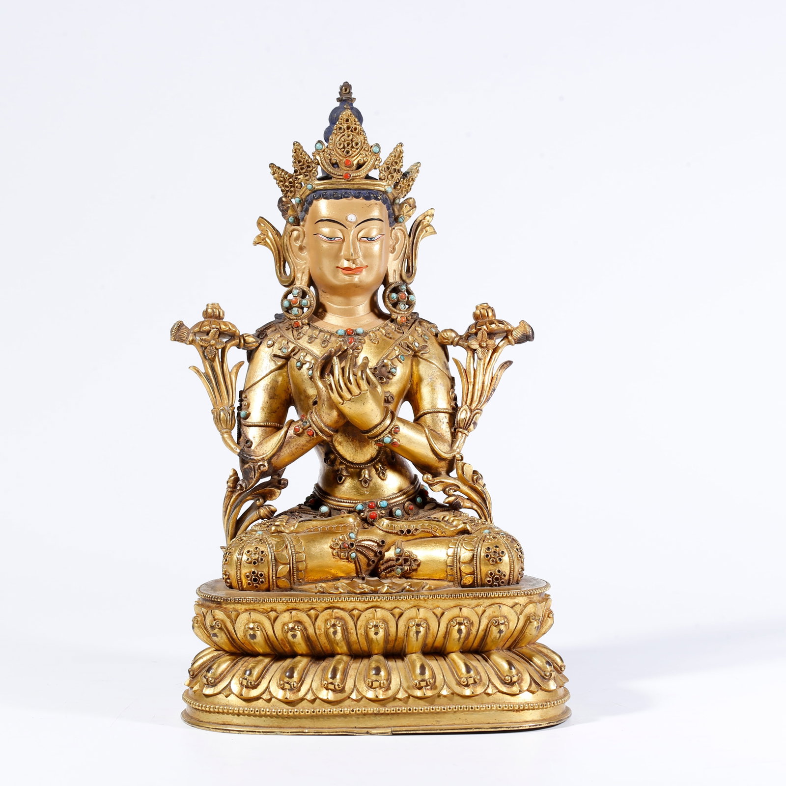A GILT-BRONZE BUDDHA FIGURE (1 of 9)