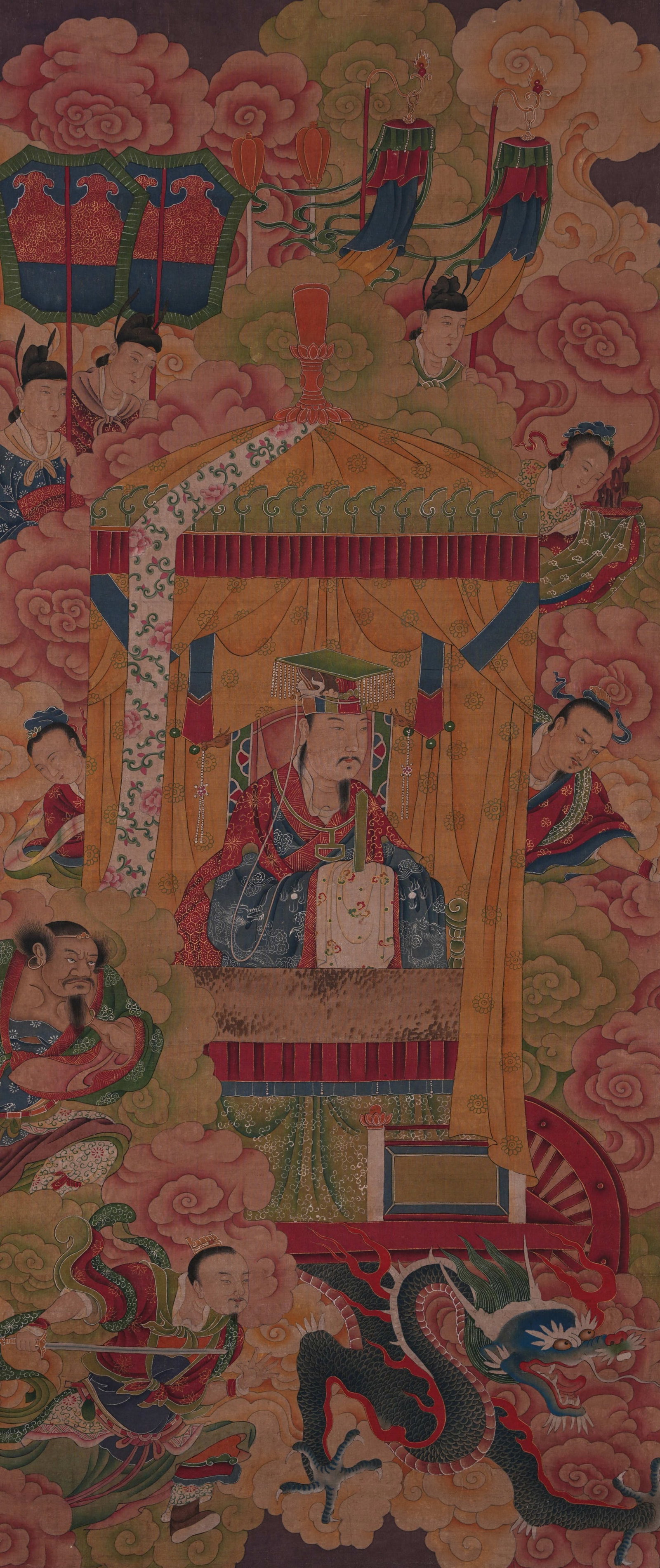A IMMORTAL PAINTING ON SILK BY ANONYMOUS. (1 of 9)