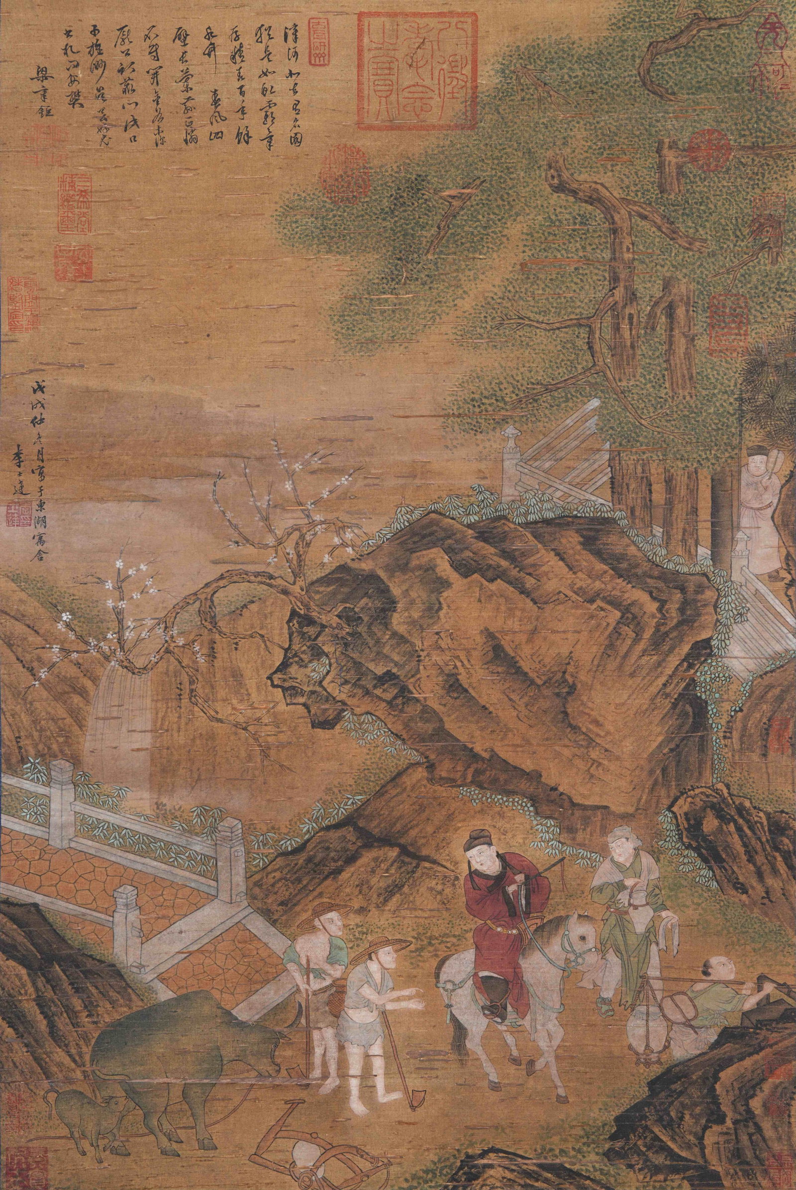 A FIGURE PAINTING ON SILK BY LI SHIDA.李士達: Figure Painting on Silk by Li Shida.李士達