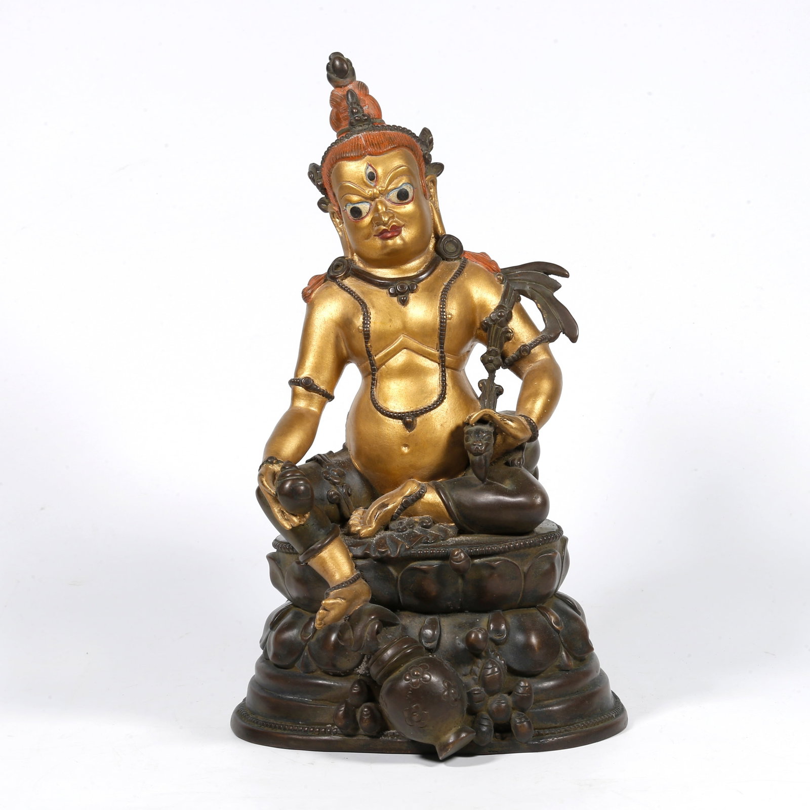 A GILT-BRONZE BUDDHA STATUE (PARTIALLY GILDED) (1 of 9)