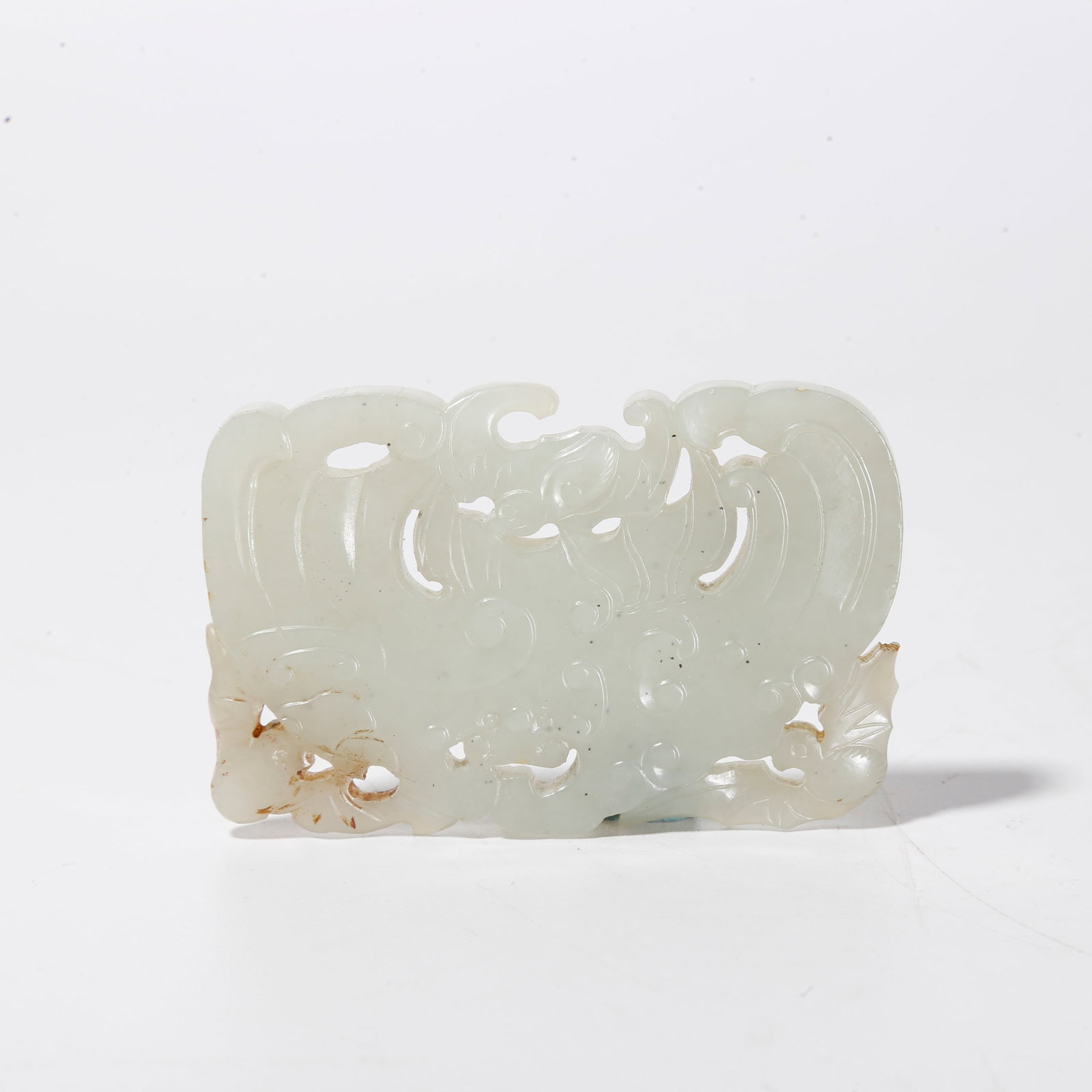 A HETIAN JADE PENDANT WITH BLESSING AND LONGEVITY MOTIF: Hetian Jade Pendant with Blessing and Longevity Motif