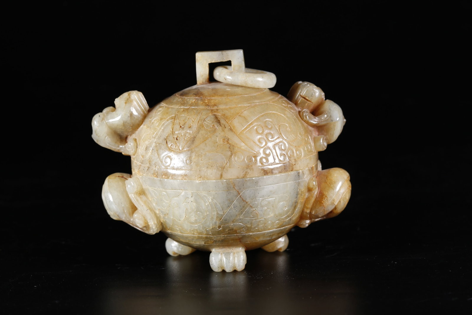 A NEPHRITE TRIPOD CENSER WITH DRAGON EARS (1 of 10)