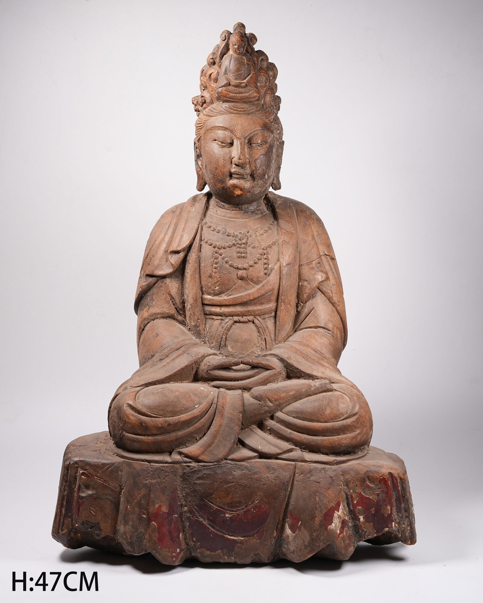 A NANMU WOOD SEATED GUANYIN BODHISATTVA STATUE (1 of 8)