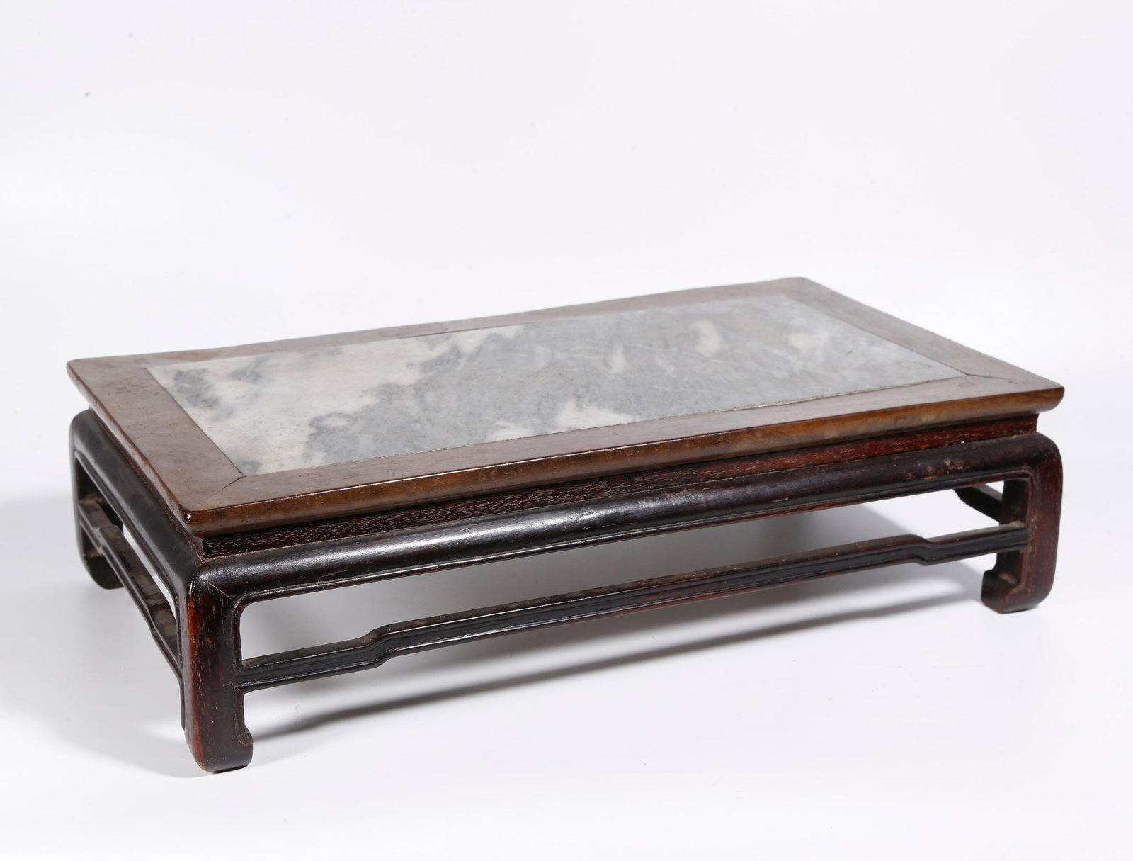 A HUANGHUALI MARBLE INLAID SMALL STAND (1 of 9)