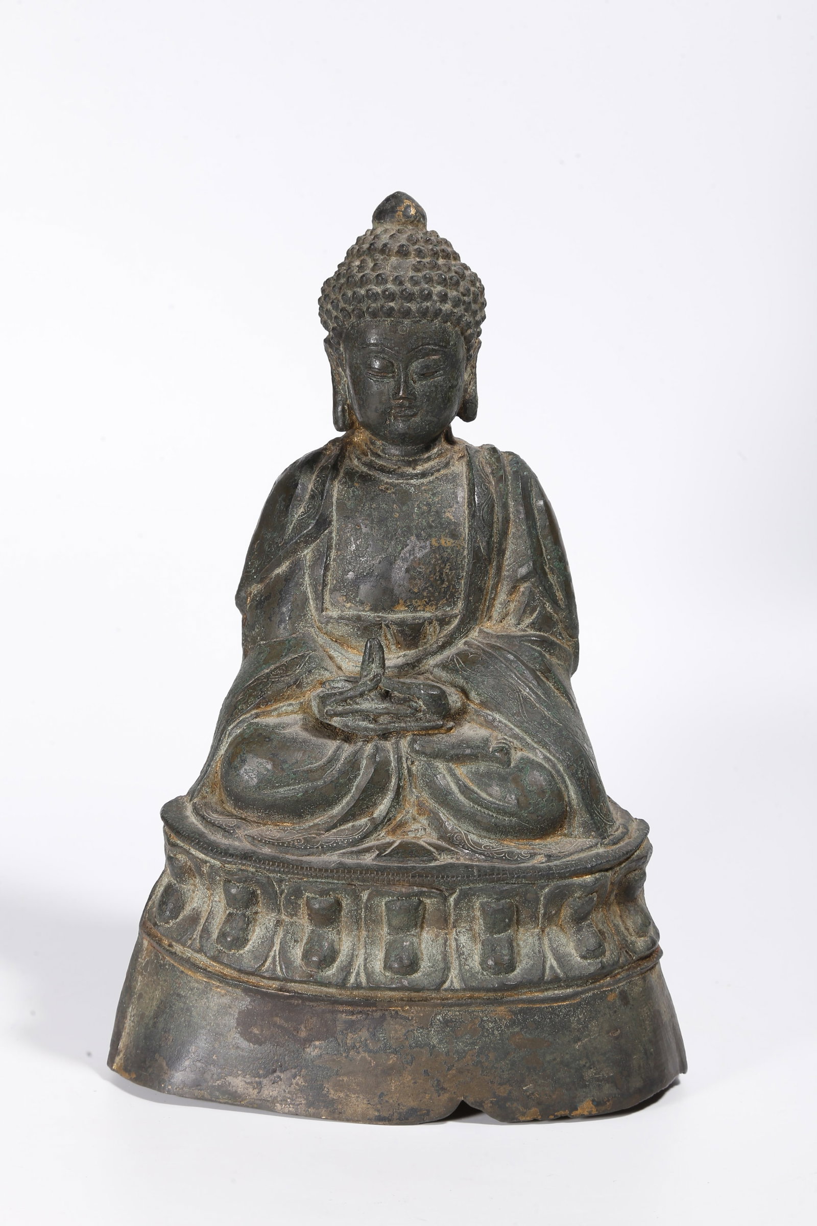 A BRONZE SAKYAMUNI STATUE (1 of 9)