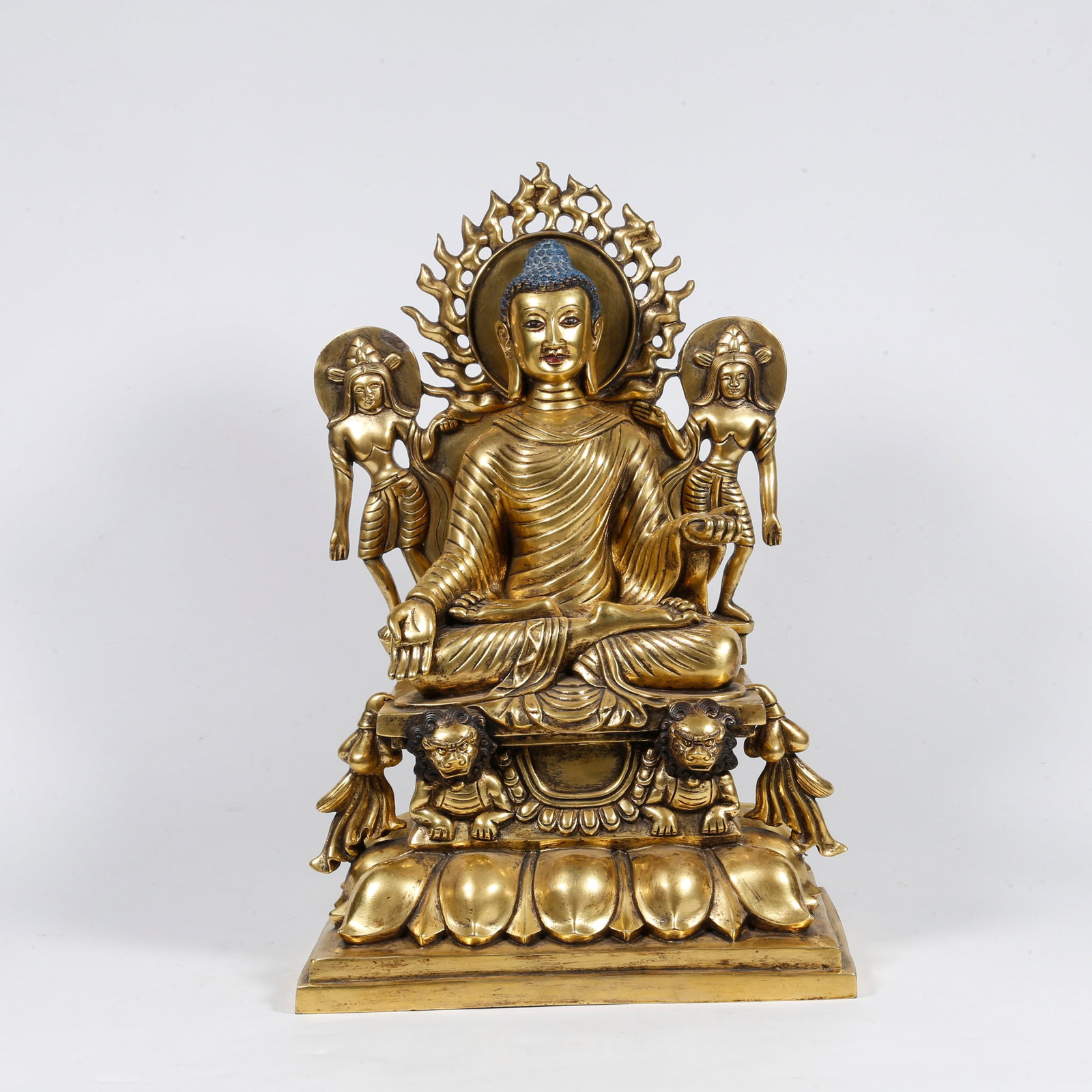 A GILT-BRONZE BUDDHA STATUE (1 of 8)