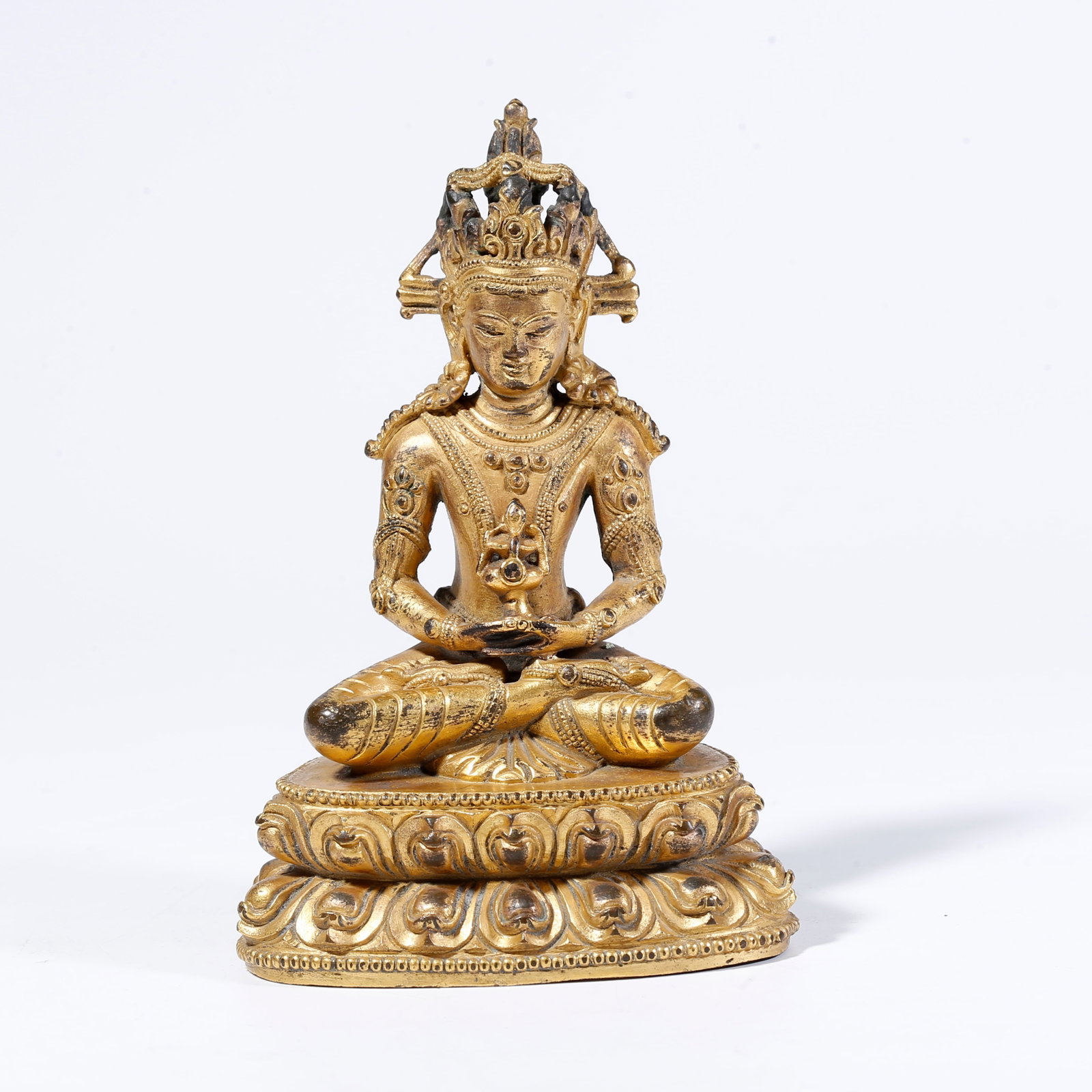 A GILT-BRONZE MEDICINE BUDDHA FIGURE (1 of 9)