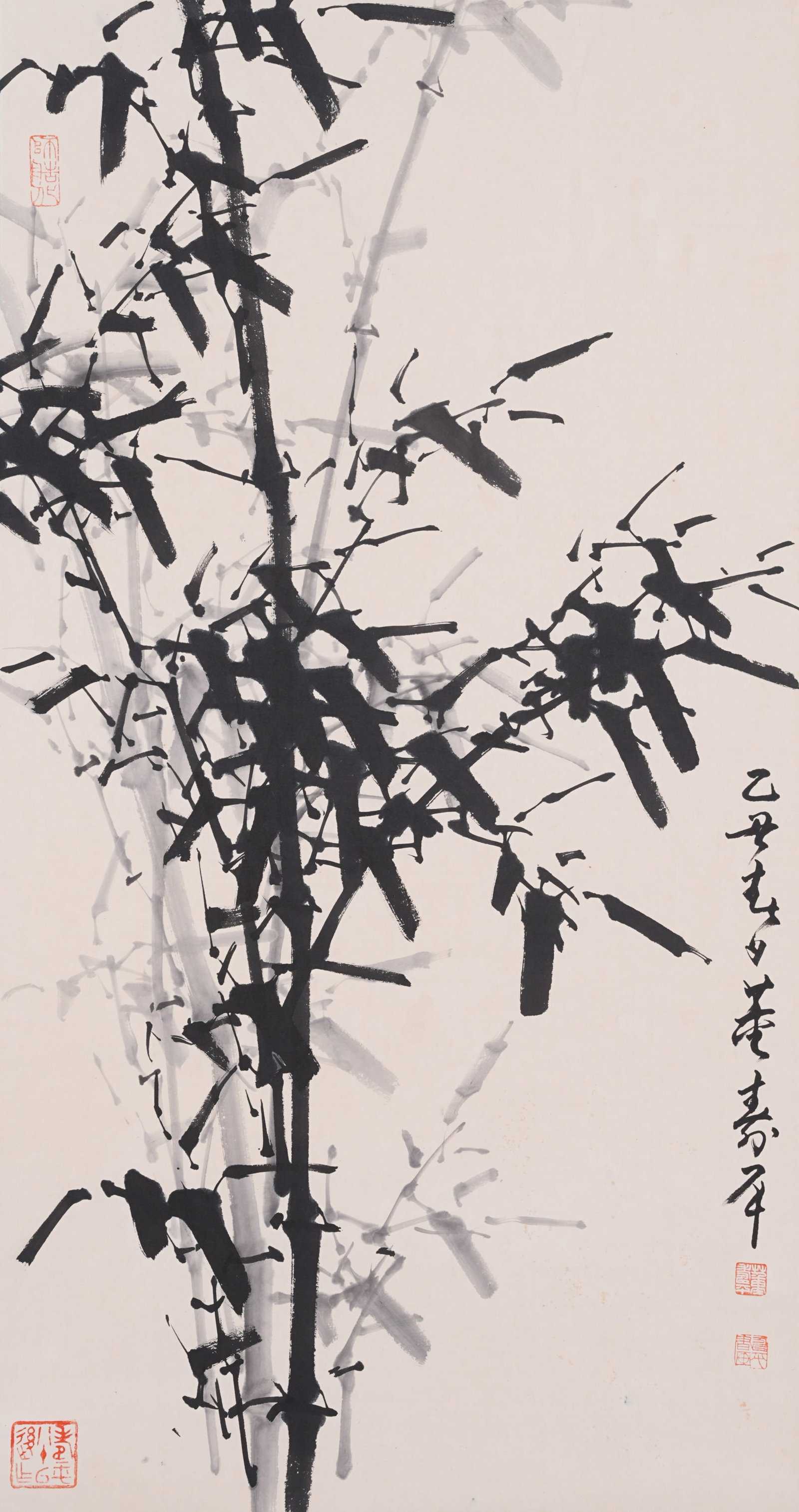 A INK BAMBOO PAINTING ON PAPER BY DONG SHOUPING.董壽平 (1 of 10)