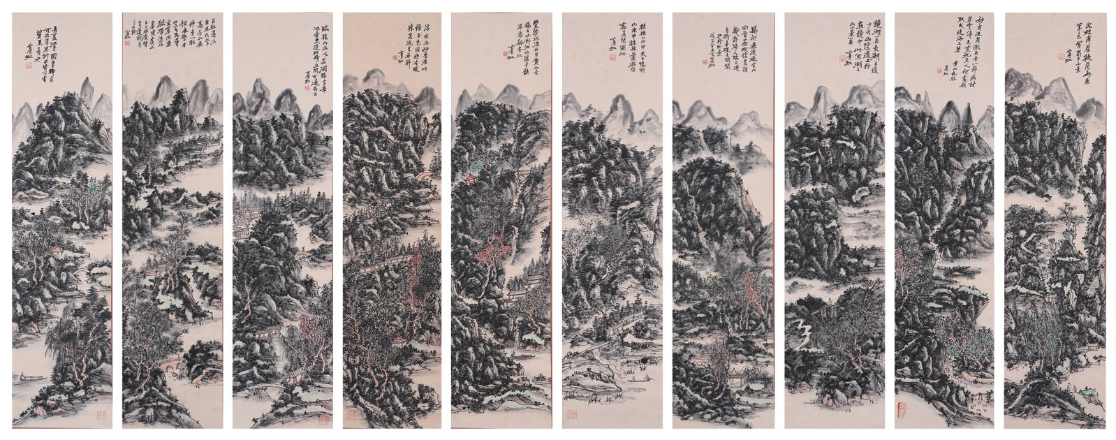 A LANDSCAPE PAINTINGS ON PAPER BY HUANG BINHONG (10 PIECES).黃賓虹 (1 of 20)