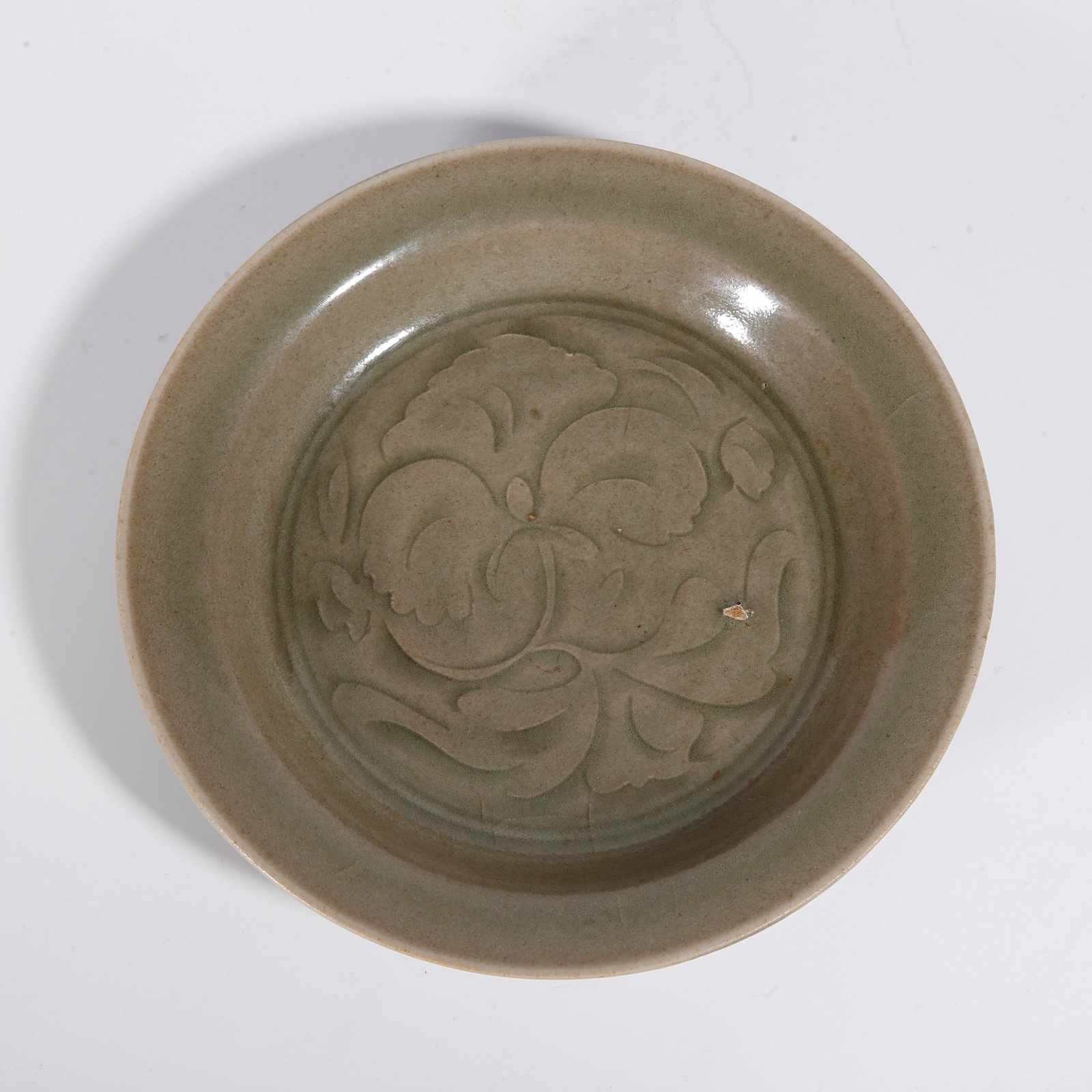 A YAOZHOU KILN FLORAL PATTERN BRUSH WASHER: Yaozhou Kiln Floral Pattern Brush Washer
