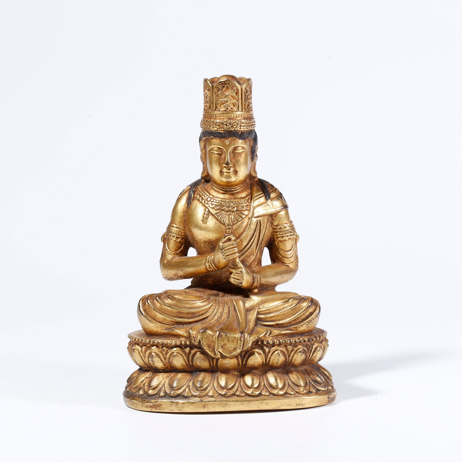 A GILT-BRONZE BUDDHA FIGURE (1 of 9)