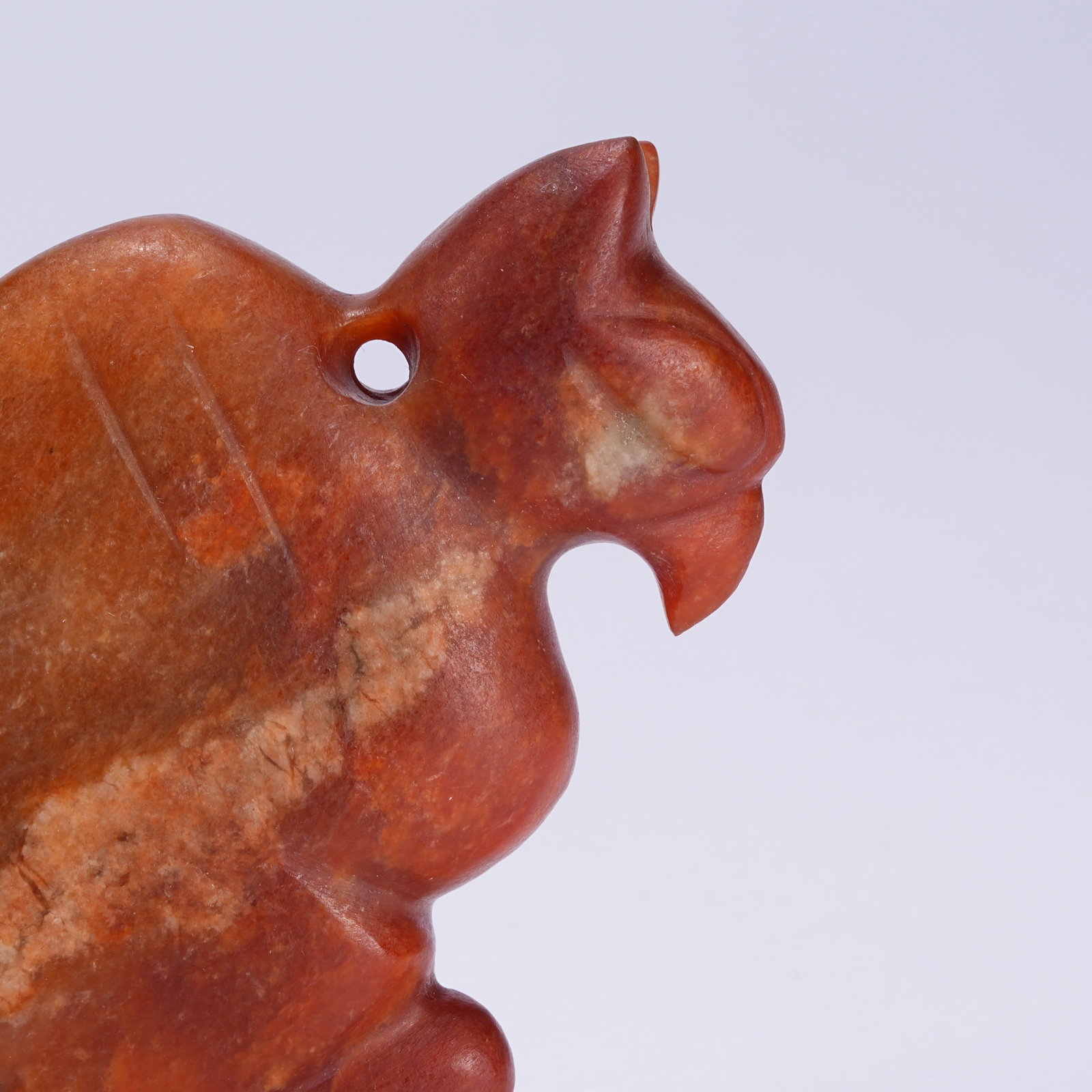 A ANCIENT JADE OWL PENDANT - 2