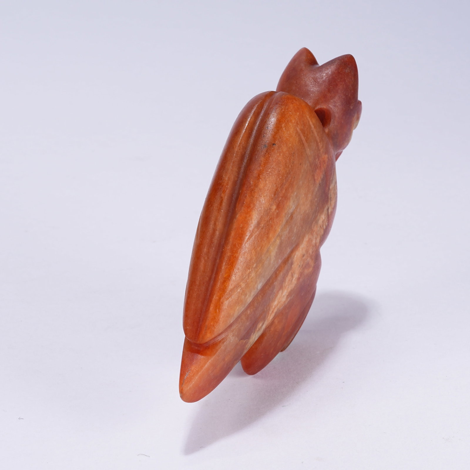 A ANCIENT JADE OWL PENDANT - 5