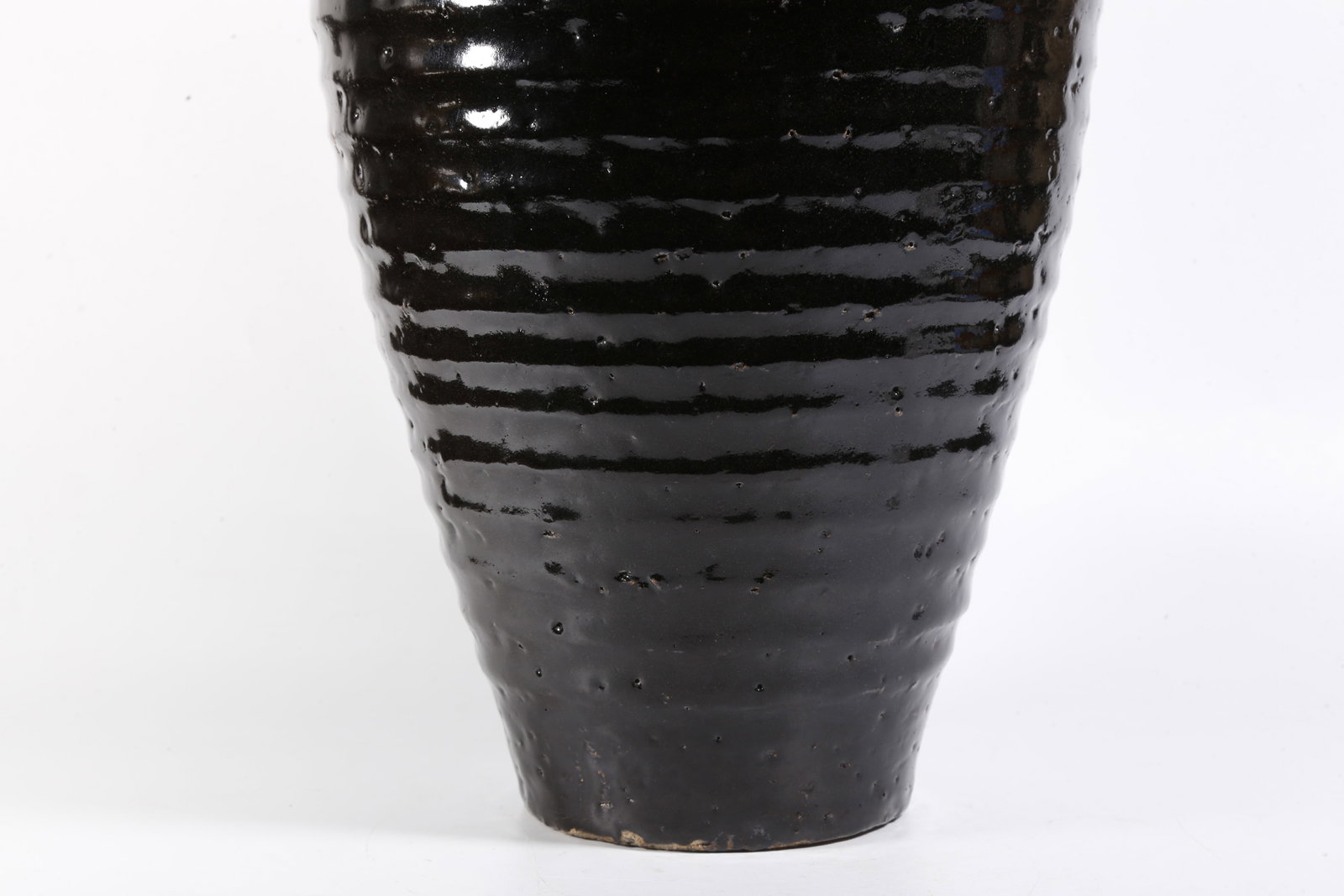 A BLACK GLAZE STRING-PATTERN PLUM VASE - 8