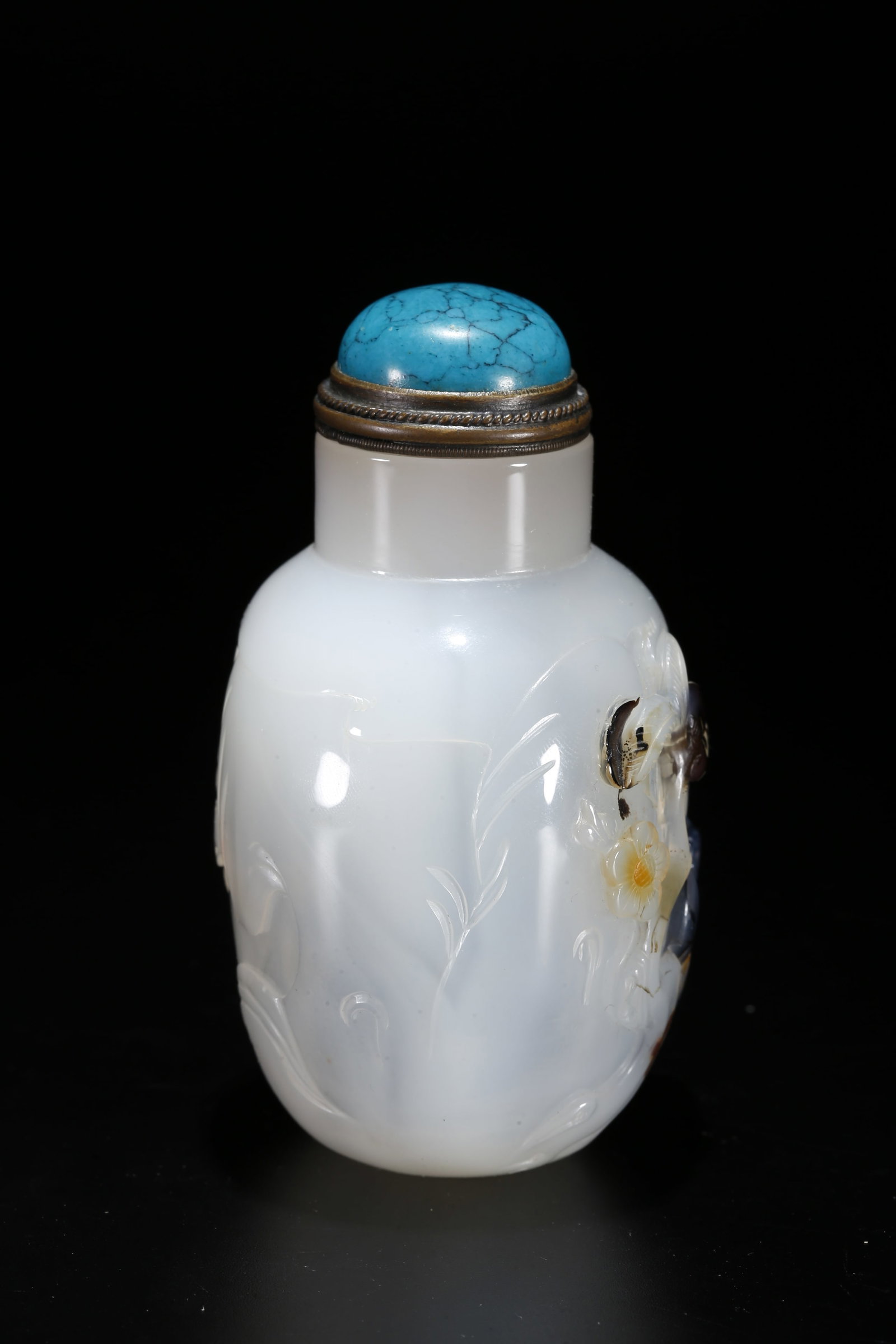A AGATE SNUFF BOTTLE CARVED WITH MONKEY PATTERN - 6