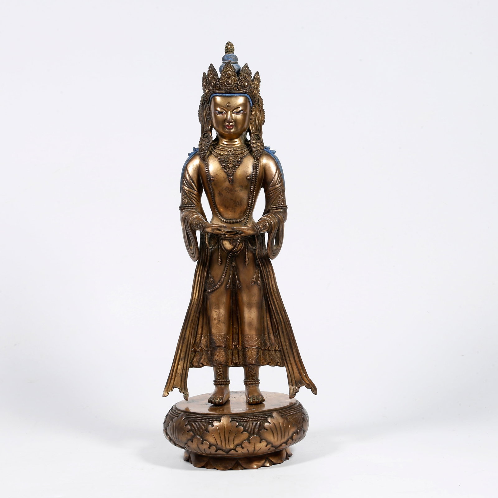 A GILT-BRONZE BUDDHA STATUE (1 of 9)